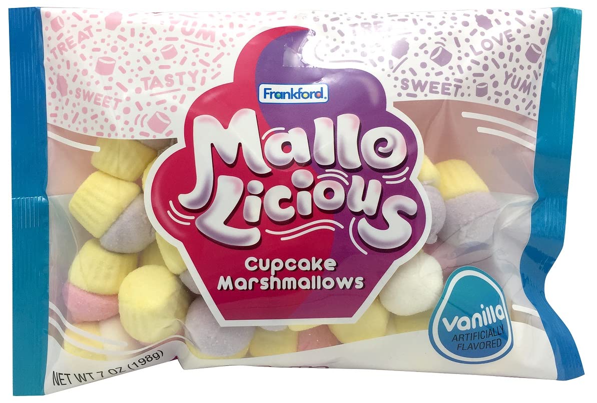Frankford Candy Vanilla Flavored Cupcake Marshmallows - 7 Ounce Bags (Pack of 3) | Perfect for Baking, Hot Cocoa & Party Desserts