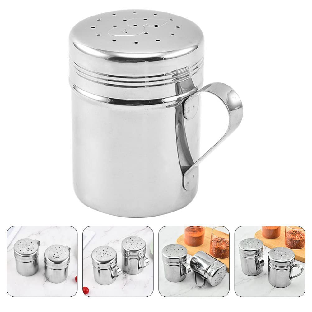 Premium Stainless Steel Salt and Pepper Shakers Set - 2 Pack Spice Containers with Adjustable Pour Lids for Kitchen, Dining Table, BBQ, Camping & Travel