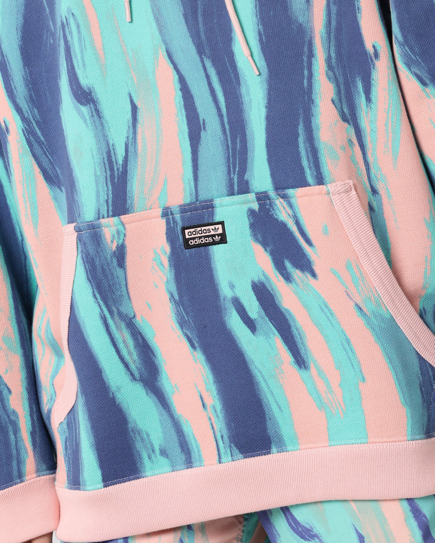 Adidas Marbled Paint Hoodie for Women - Vapour Pink & Mul - Cozy Pullover Sweatshirt for Casual Wear, Gym, and Street Style