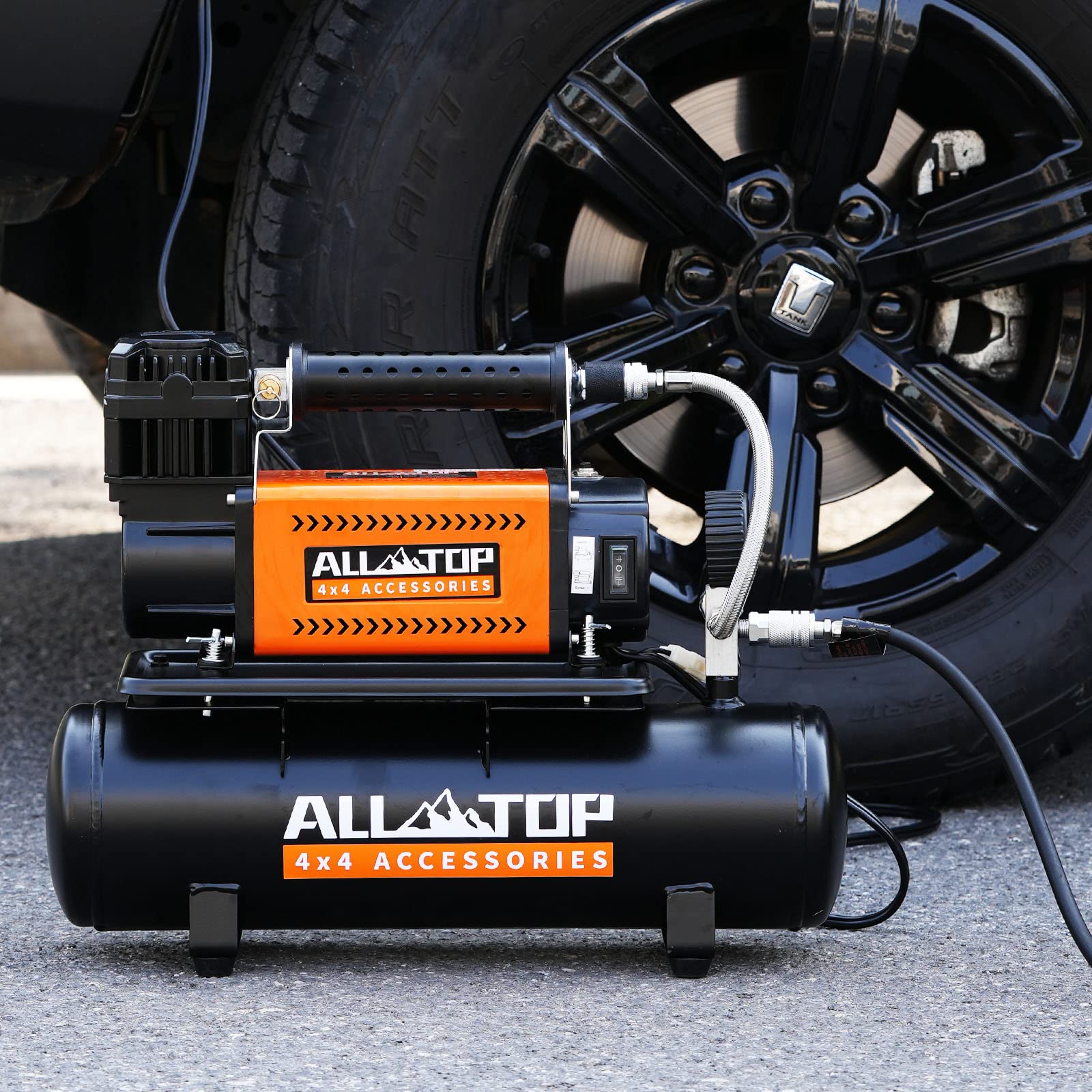 ALL-TOP 12V Portable Air Compressor with 6L Oil-Free Steel Tank - 150PSI Heavy Duty Tire Inflator for Trucks, SUVs, 4x4 Vehicles & RVs - Perfect for Offroad Adventures, Emergency Tire Inflation & Garage Use