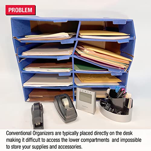 Ultimate Office TierDrop 2 Wide Riser Storage Base - 5 Inch Desk Organizer Lift for Easy Access to Lower Compartments & Supplies | Perfect for Home Office, Workspace Organization & Decluttering