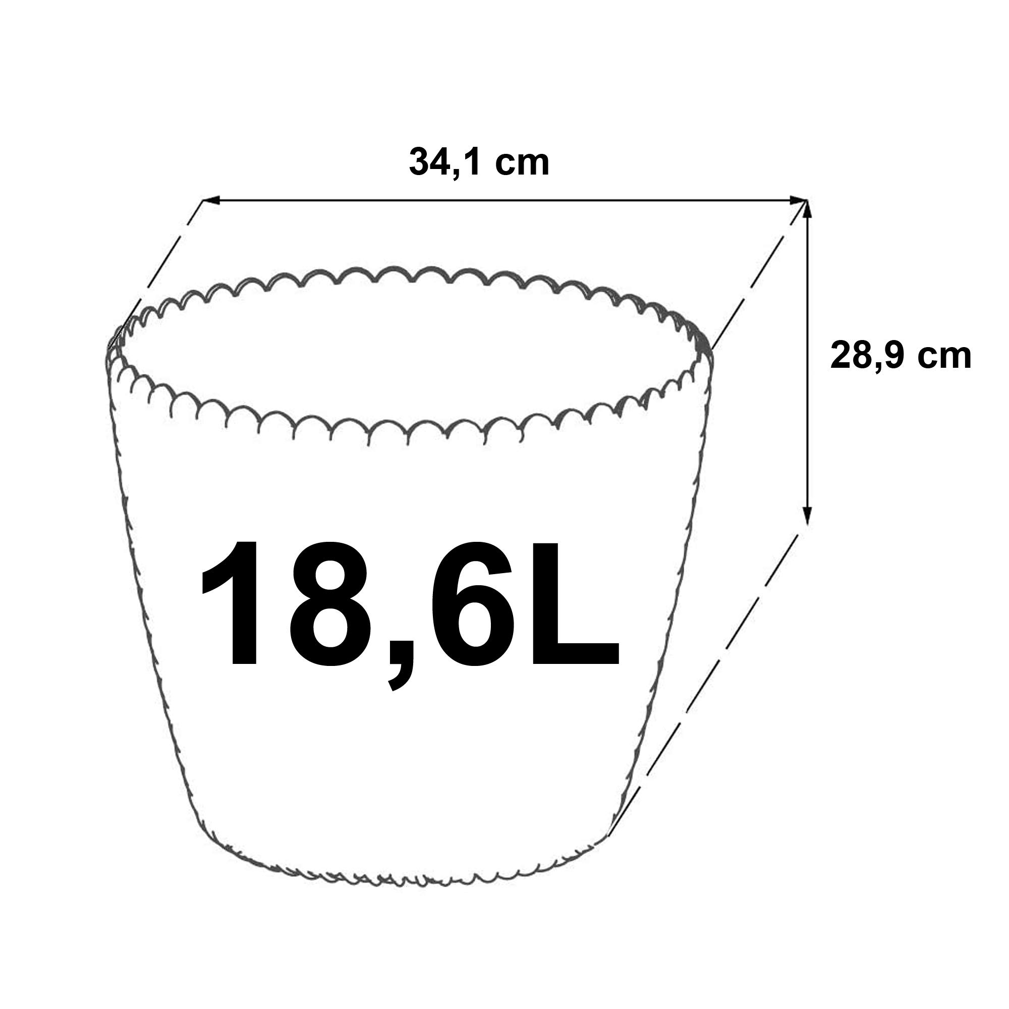 White 18.6L Round Plastic Flower Pot - 34.1 x 28.9 cm (13.4 x 11.4 inches) - Durable Prosper SPLOFY Planter for Indoor/Outdoor Plants, Gardening & Home Decor