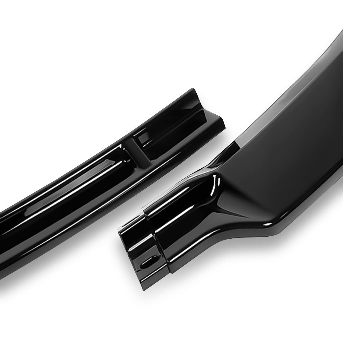 DNA MOTORING STP-Style Front Bumper Lip for 2012-2016 Tesla Model S | Gloss Black PU Material | 2-PU-408-PBK | Enhances Aerodynamics & Sporty Look | Perfect for Car Enthusiasts & Performance Upgrades