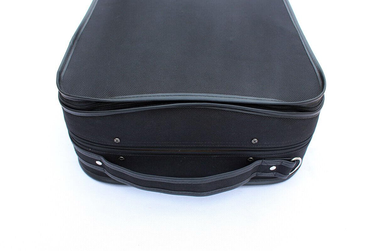 Adjustable Double Violin & Viola Case - Hard Shell Backpack with 4 Bow Holders & 2 Back Straps - Fits 2 Violins or 1 Violin & 1 Viola - Perfect for Music Students, Travel & Orchestra Performances
