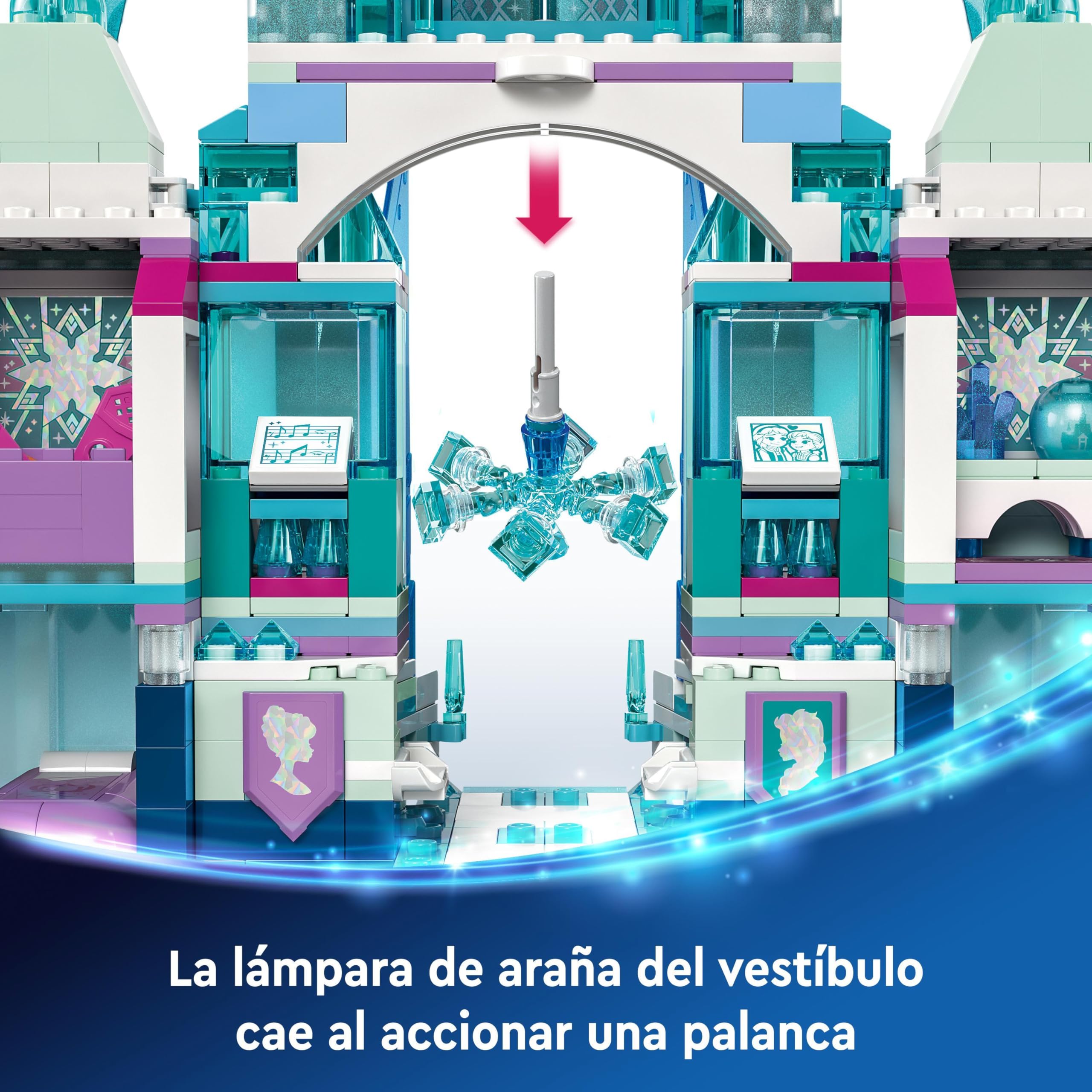 LEGO Disney Princess Frozen Elsa's Ice Palace Castle Toy Set with Mini Elsa, Anna & Kristoff Dolls, Sven Reindeer Figure - Fantasy Gift for Girls & Boys Ages 6+ | Creative Play, Birthday & Christmas Present