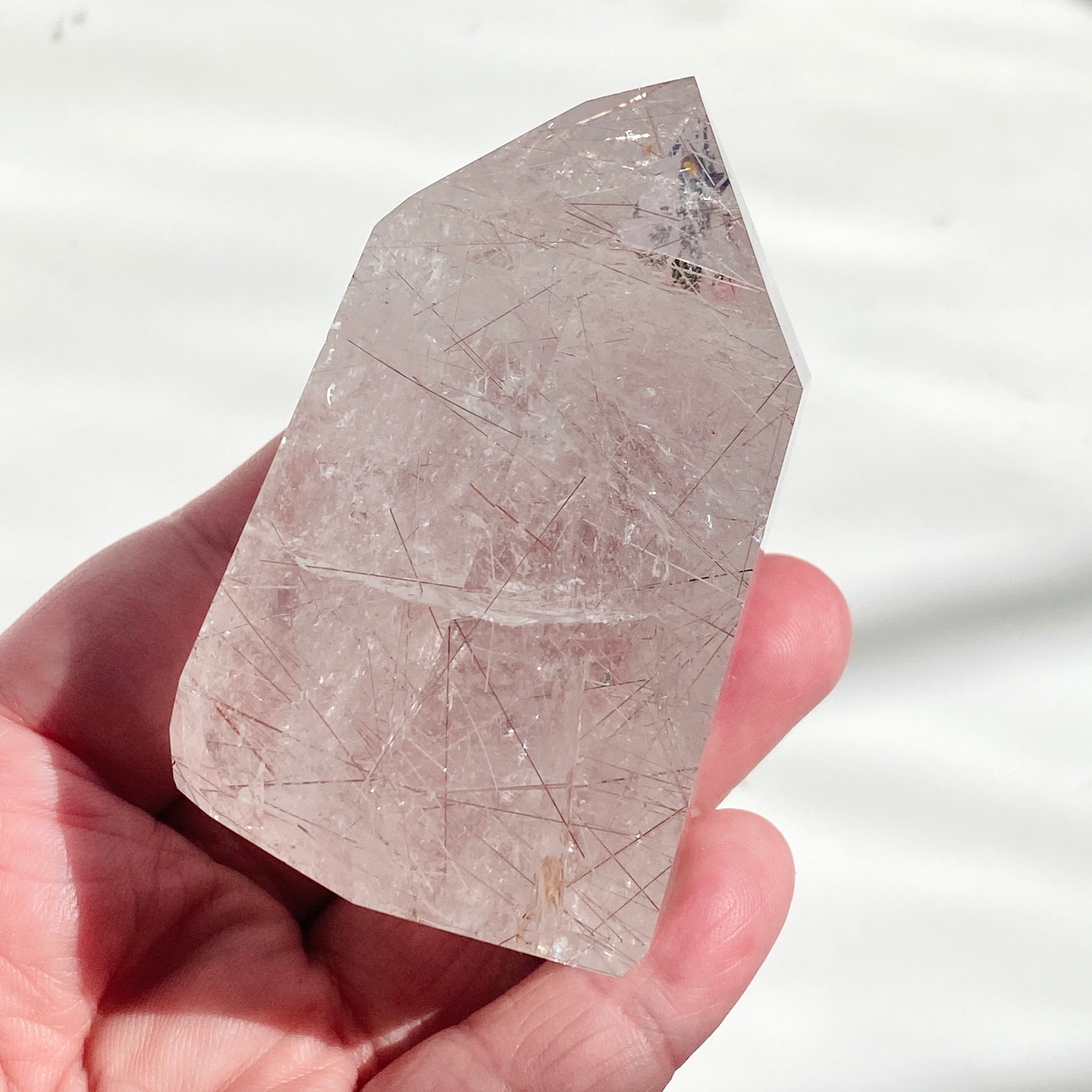 Natural Rutilated Quartz Point - Healing Crystal for Meditation, Energy Work & Spiritual Growth - Perfect for Home Decor, Yoga & Reiki