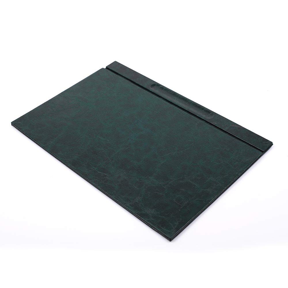 Premium Leather Desk Pad with Cover - Large Office Desk Organizer & Protector - Non-Slip Writing Surface - Green - Perfect for Home Office, Study, and Professional Workspaces