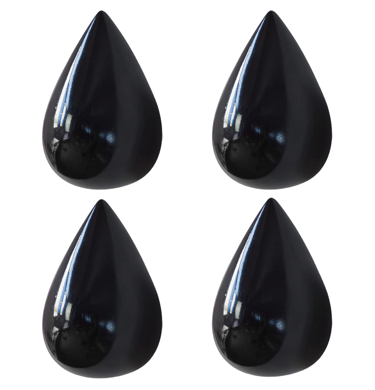 4 Pack Black Water Drop Shaped Wall Hooks - Heavy Duty Bathroom Towel Hangers for Hanging Robes, Coats & Clothes - Perfect for Bathroom, Bedroom & Entryway Organization