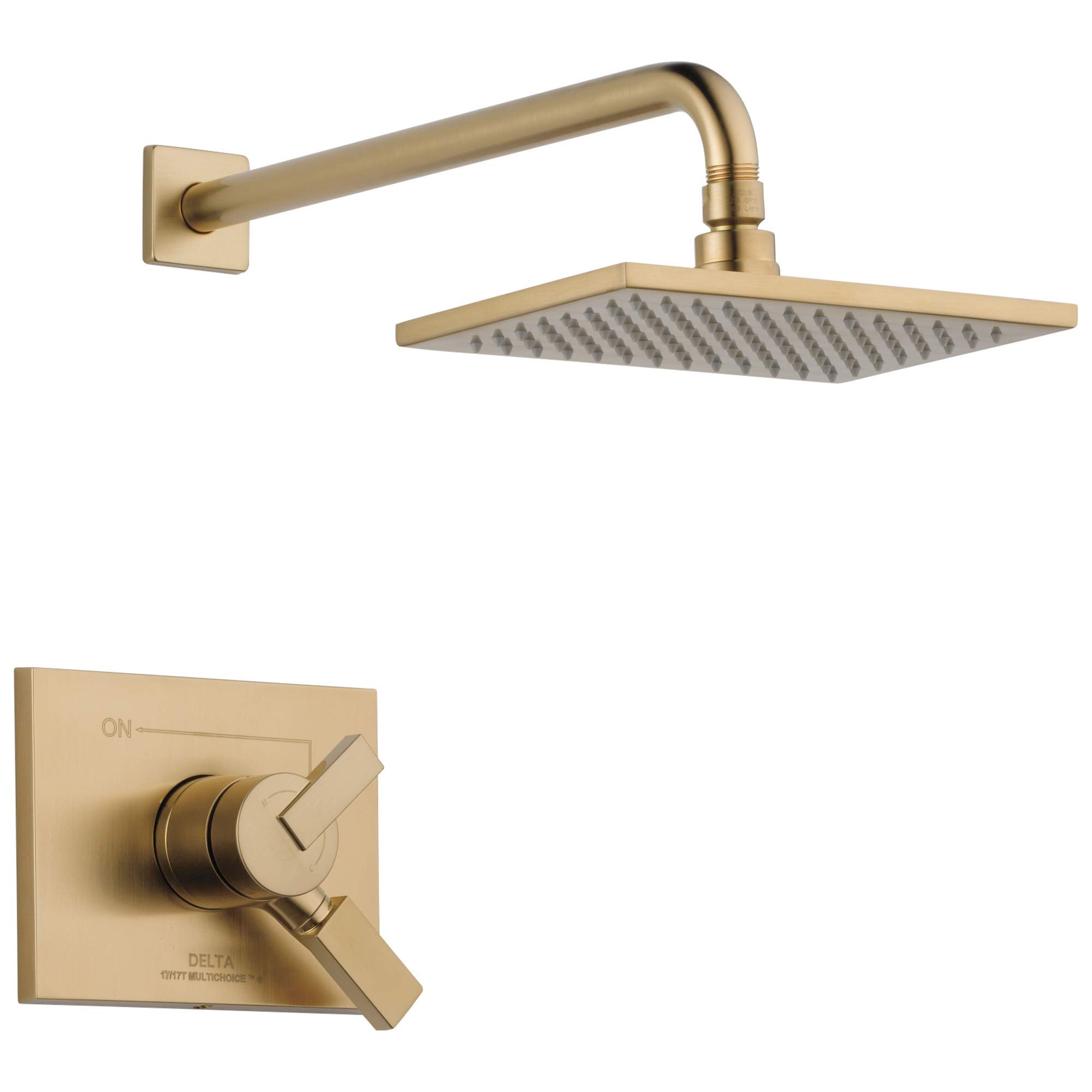 DELTA T17253-CZ-WE Vero 17 Series Dual-Function Shower Trim Kit with Single-Spray Touch-Clean Rain Head - Champagne Bronze Finish - Perfect for Bathroom Renovation & Modern Shower Experience