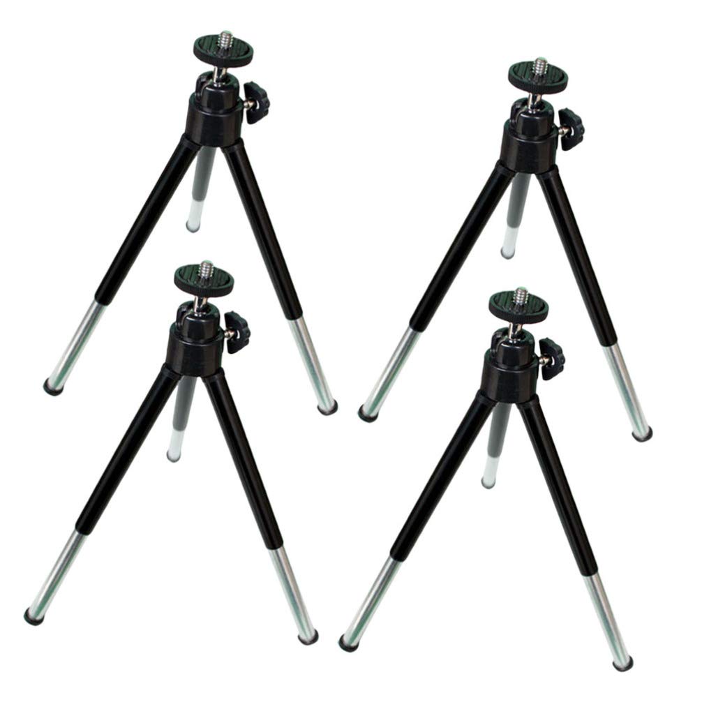 4-Pack Adjustable Phone Tripod Stand - Telescopic Mobile Phone Holder for iPhone, Samsung & Smartphones - Perfect for Live Streaming, Vlogging, Selfies & Video Calls - Desktop & Travel Use