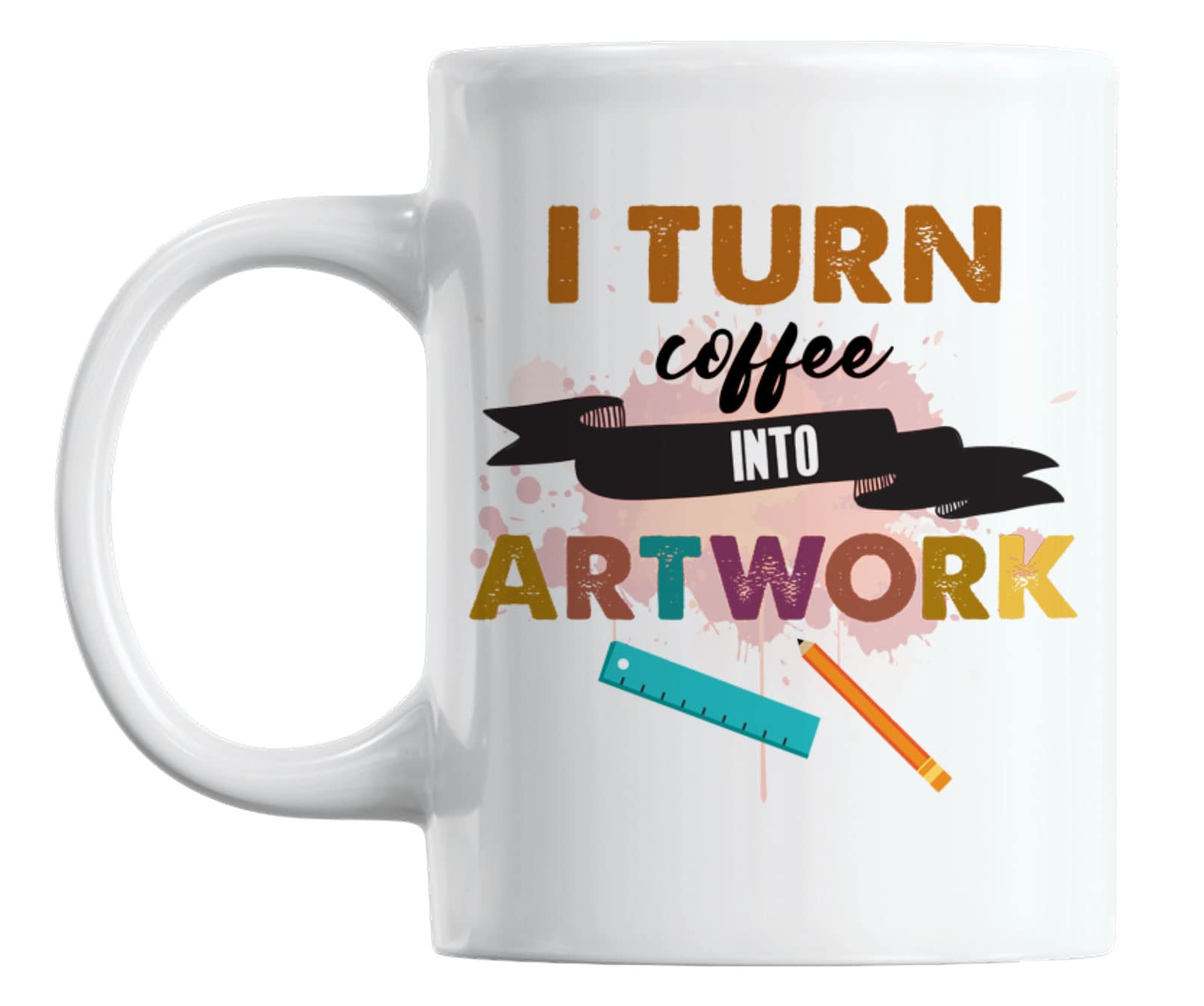 White Ceramic Coffee & Tea Mug - 11oz Artist Gift, Perfect for Painting, Drawing & Creative Inspiration | Ideal for Home, Office & Studio Use
