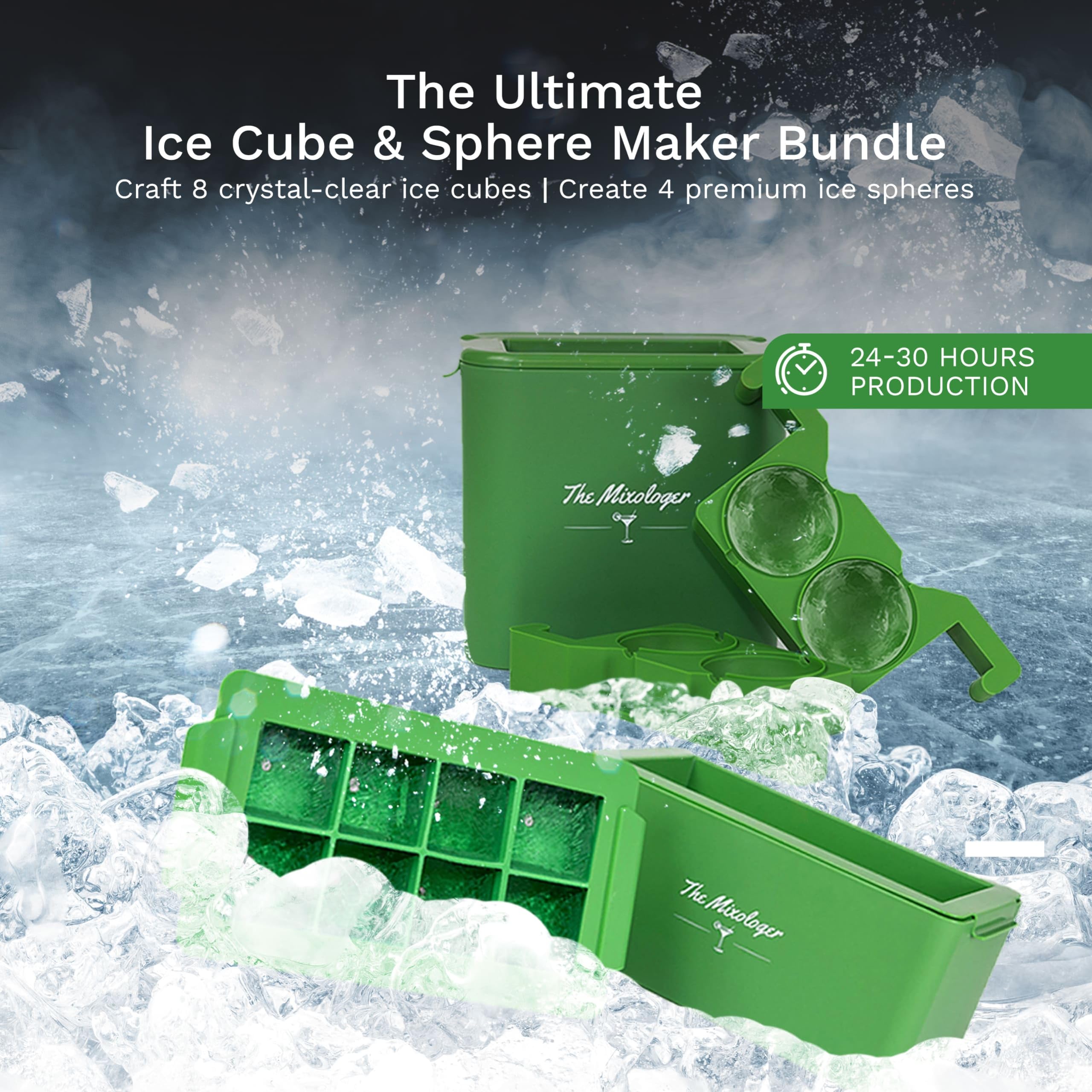 Premium Antartic Ice Maker Bundle - Crystal Clear Ice Cube Tray & Ice Ball Maker for Cocktails | Slow-Melting, Minimal Dilution | Perfect for Home Bars, Parties & Whiskey Enthusiasts