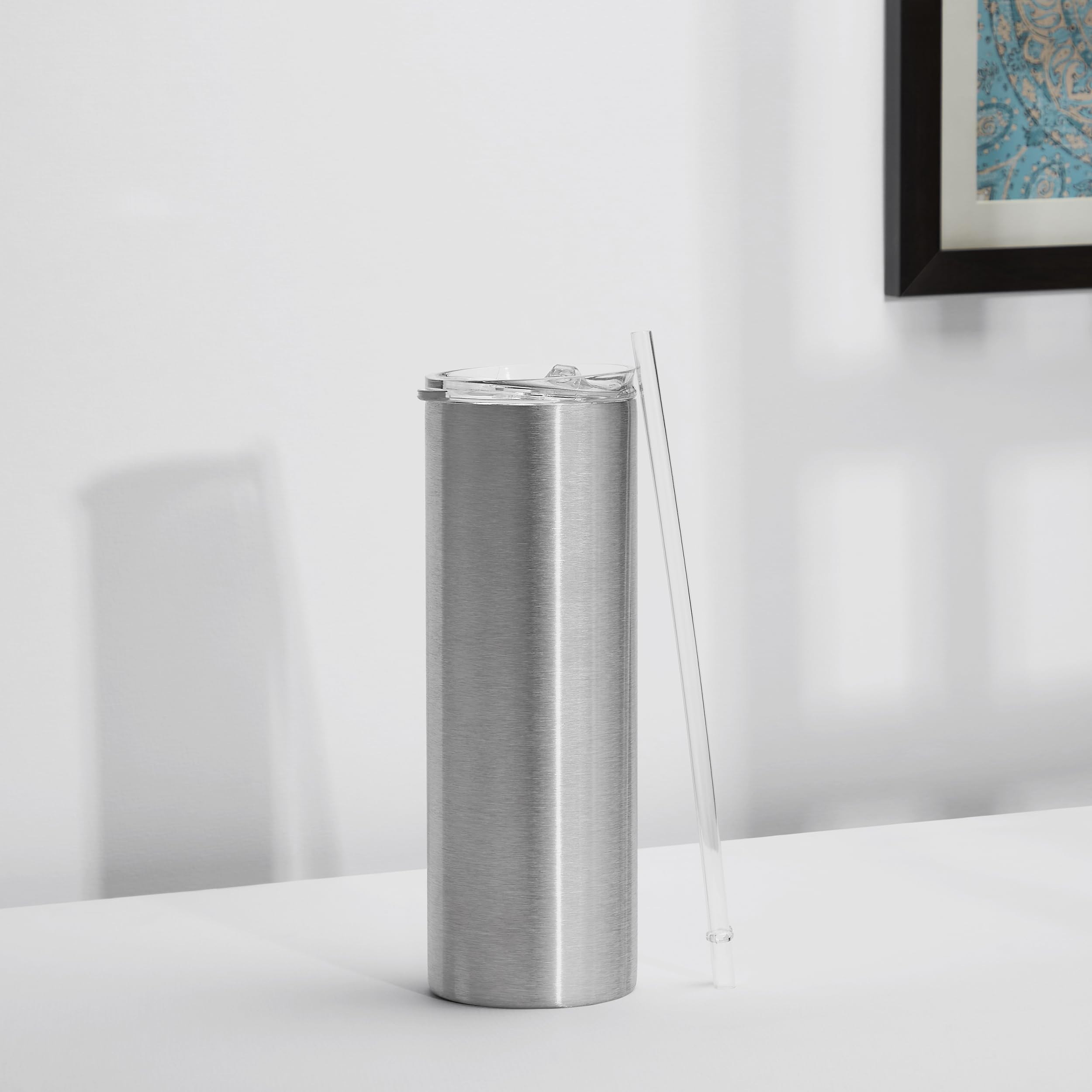 Makerflo 30 oz Skinny Stainless Steel Detash Tumbler with Lid & Straw - Bulk Pack of 25 | DIY Craft Ready for Epoxy, UV DTF, Vinyl & Laser Engraving | Perfect for Personalized Gifts, Promotional Items & Custom Drinkware for Weddings, Parties & Corporate Events