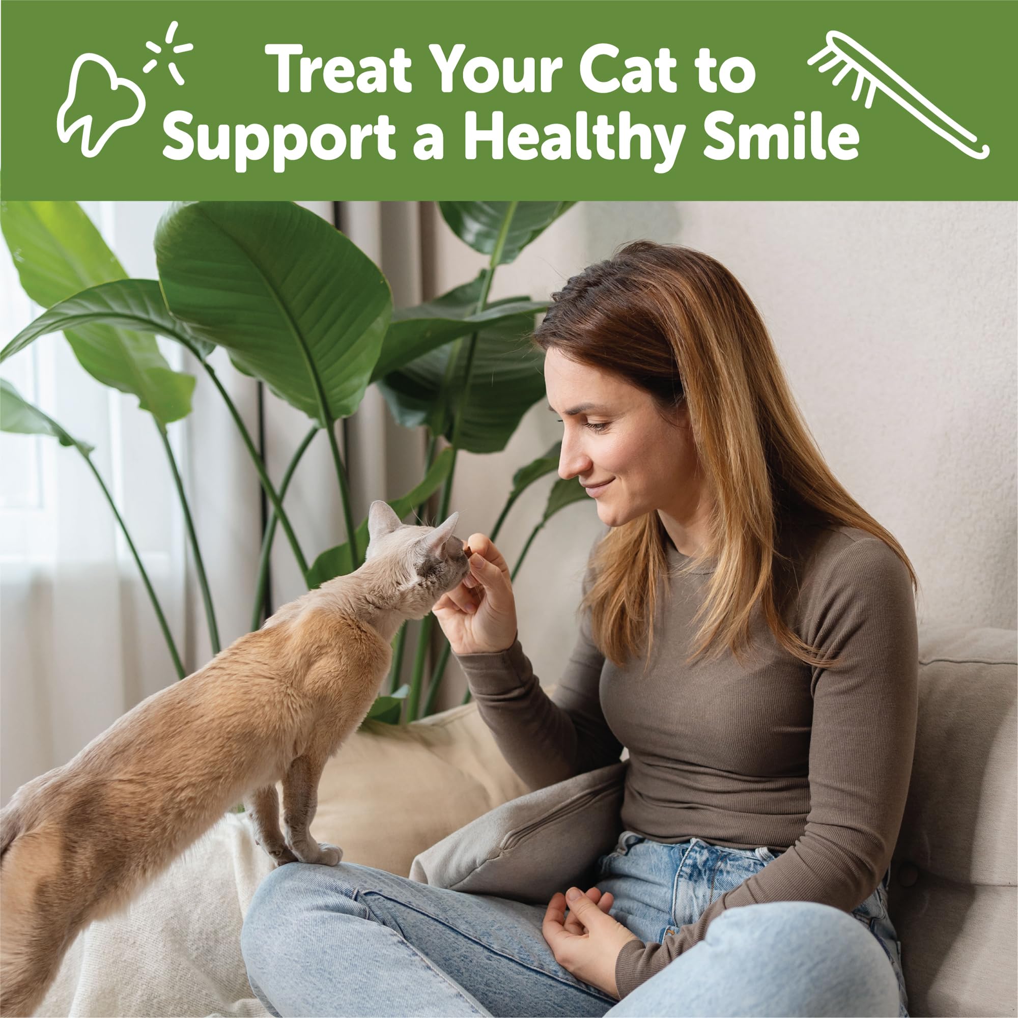 Whimzees Natural Cat Dental Treats - Chicken & Tuna Flavor, Grain-Free Dental Chews for Cats, 4.5oz Bag - Promotes Oral Health & Fresh Breath for Indoor & Outdoor Cats