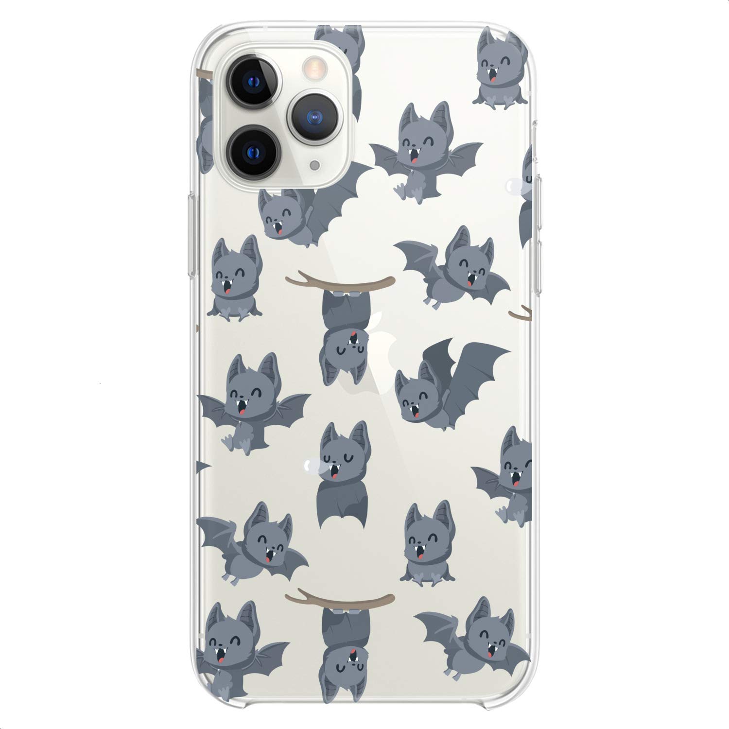 Funny Bats Print Cute Flexible Silicone Phone Case Compatible with iPhone 14/13/12/11/X/8/7/SE/6s/5 - Slim Clear Protective Cover with Kawaii Animal Design for Women & Girls - Perfect for Daily Use, School, Work and Gift Giving