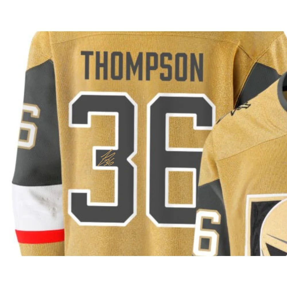 Logan Thompson Autographed Vegas Golden Knights Gold Jersey - Stanley Cup Champion - IGM COA Certified - Perfect for Collectors & Hockey Fans
