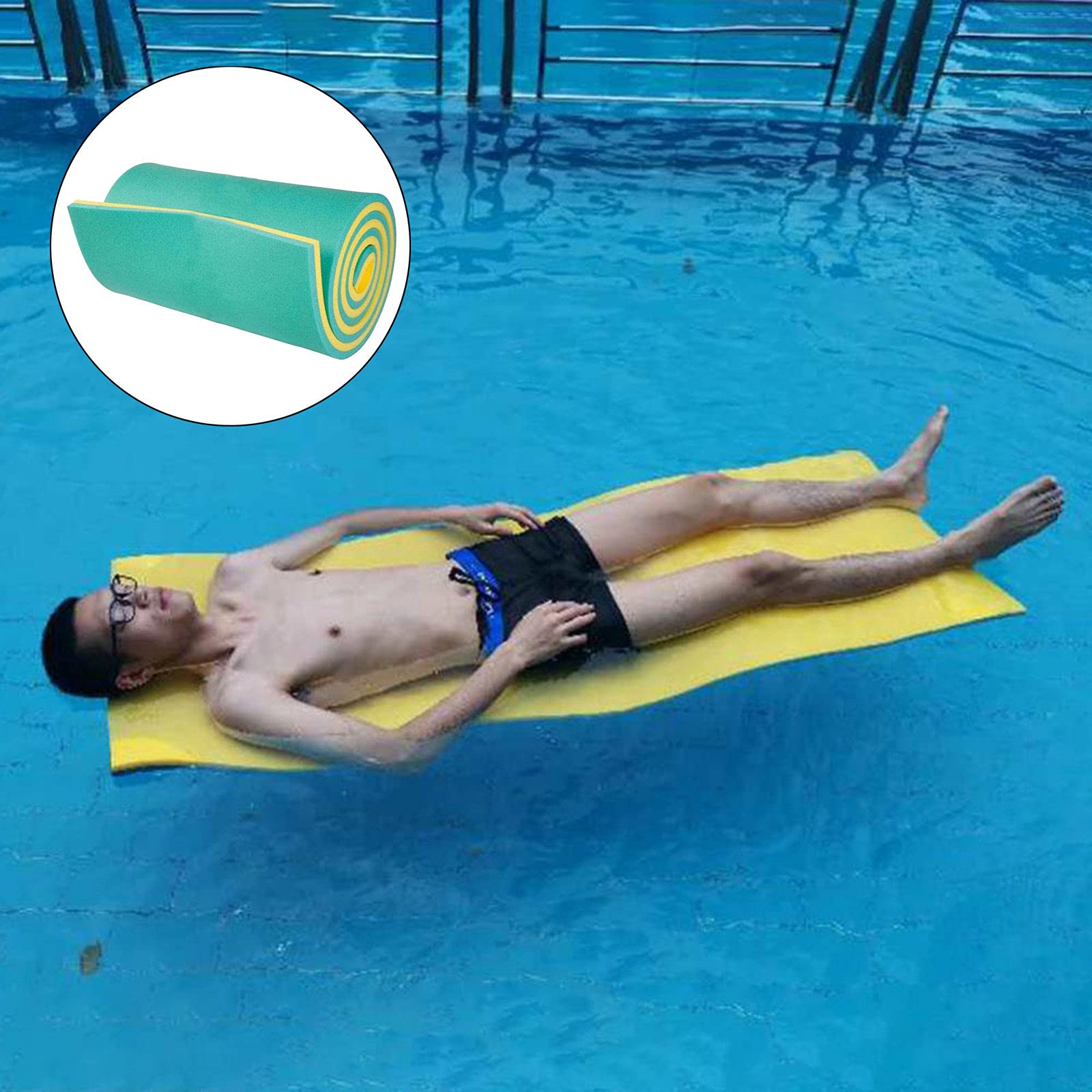 Best Floating Water Mat for Kids - 110x40x2.2cm Comfortable Smooth Pool Float Pad, Durable Swimming Foam Mattress for Lake, Pool & Ocean - Green - Perfect for Summer Fun, Beach Parties & Family Water Activities