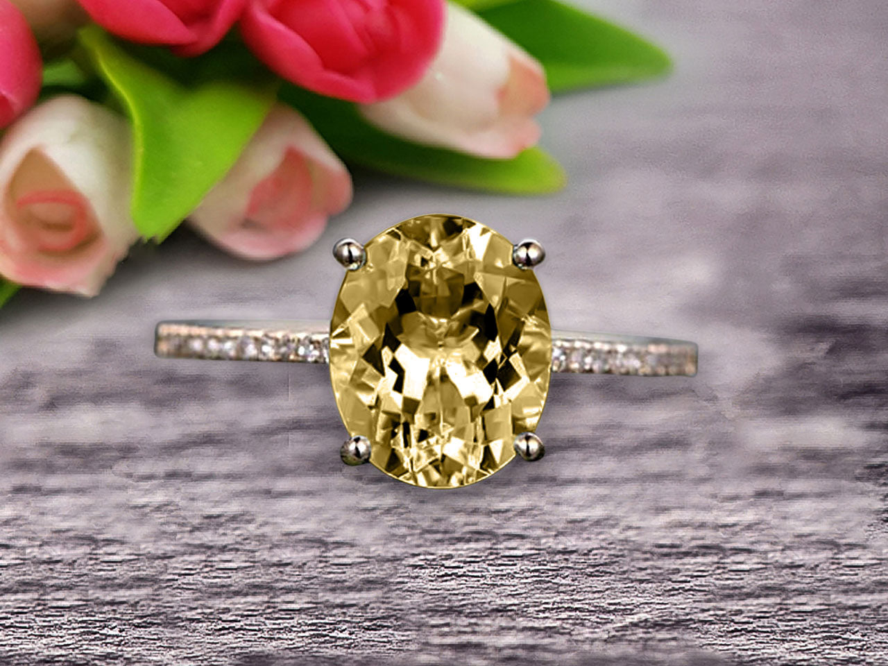 1.25 Carat Oval Cut 10k Rose Gold Champagne Diamond Moissanite Engagement Ring for Women - Perfect for Proposals, Weddings & Anniversary Gifts