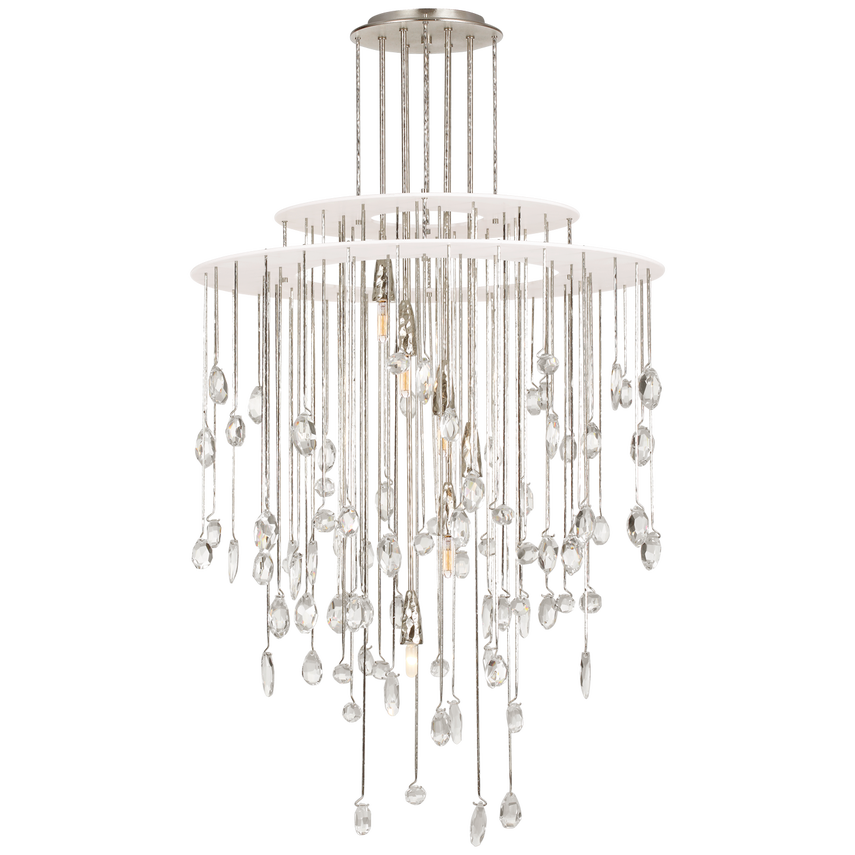 Ainsley Medium Sculpted Chandelier - Elegant Crystal Ceiling Light Fixture for Dining Room, Living Room & Bedroom Lighting