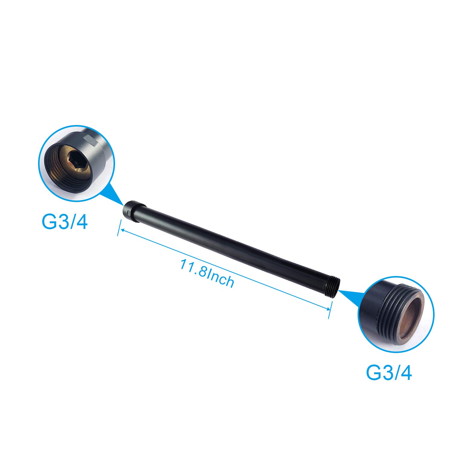 Gotonovo G3/4 Shower Extension Tube - 12 Inch Oil Rubbed Bronze Shower Pipe Extender for Taller Shower Height - Perfect for Outdoor, RV & Bathroom Upgrades