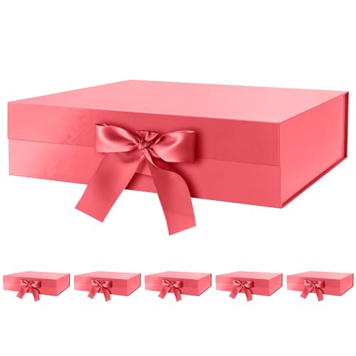 Red-Ribbon-13x9.7x3.4 Inches-Pack of 6