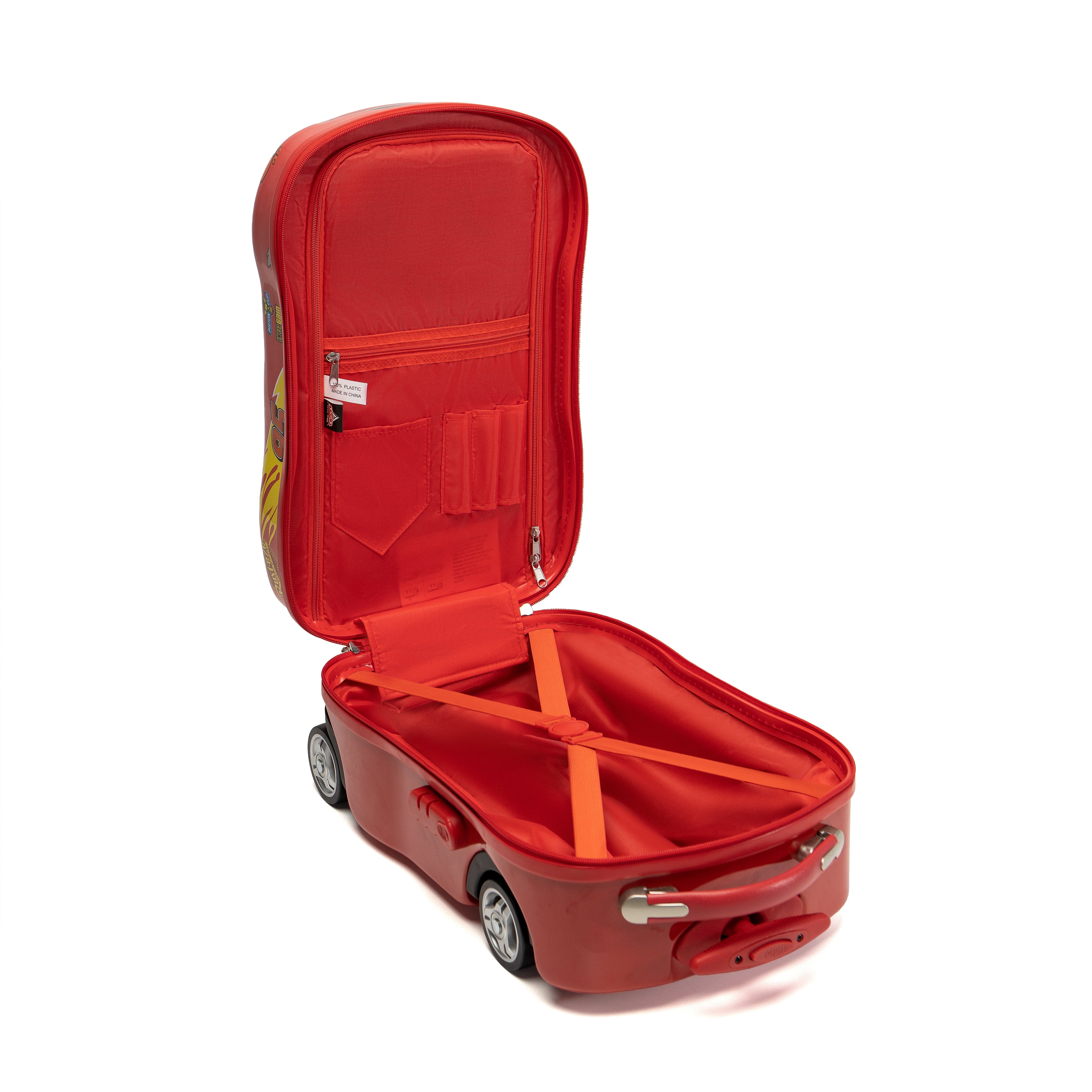 Disney Lightning McQueen DIS122 19-Inch Small 4-Wheel Hard Suitcase for Kids Travel & Carry-On Luggage - Perfect for Airplane Trips, Road Trips & School Use