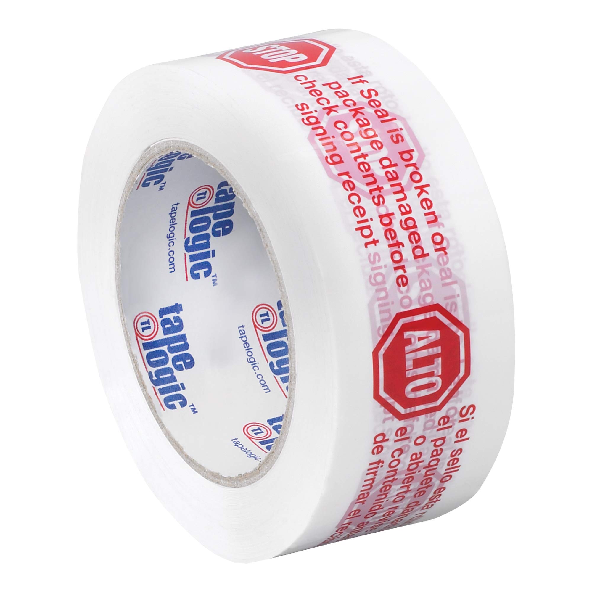 Tape Logic 2 Inch x 110 Yards Pre-Printed Packing Tape - Stop/Alto Red & White (2.2 Mil Thick) - 36 Pack for Secure Shipping & Moving | Ideal for Home, Office & E-commerce Packaging