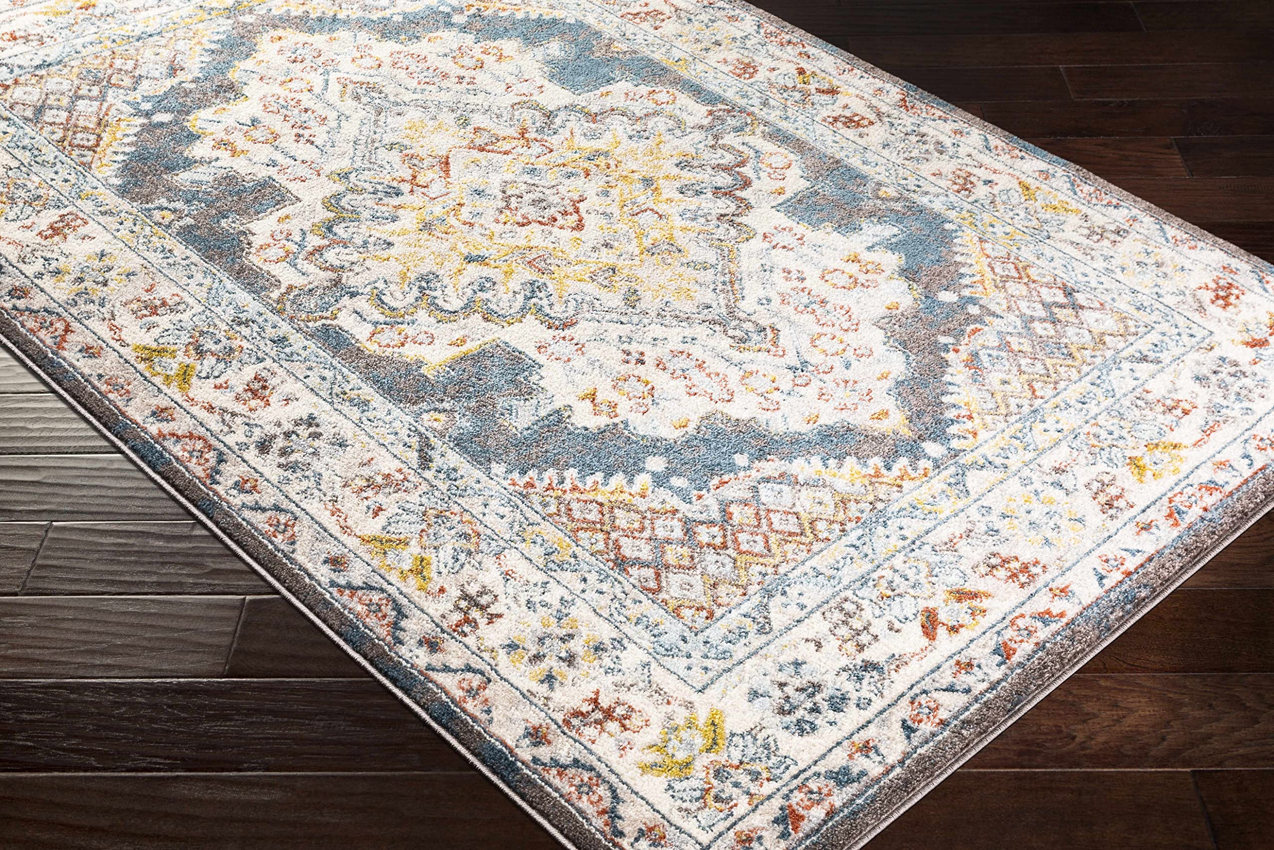 Millican Traditional Brown & Blue Area Rug 5'2
