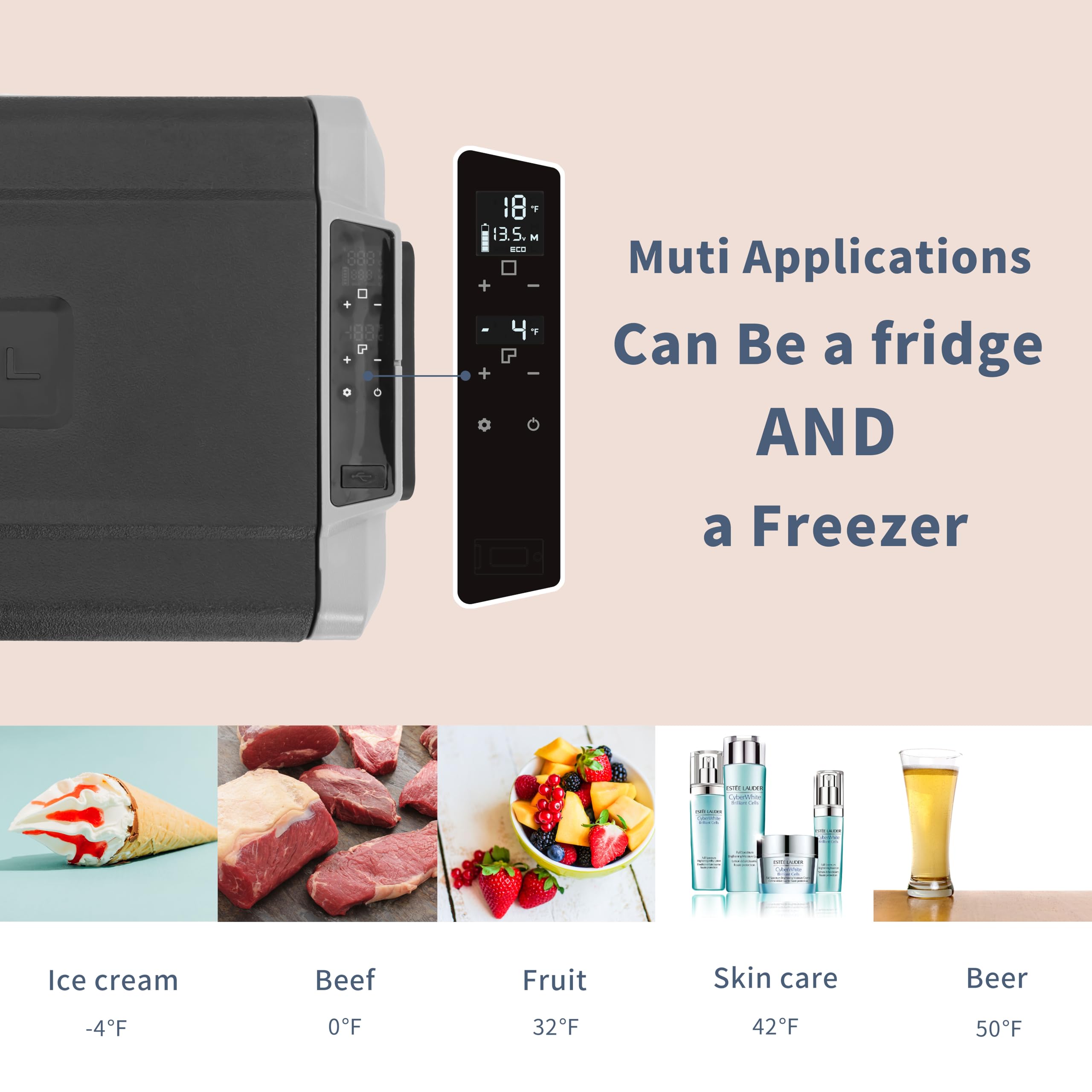 Alpicool T36 12V Portable Car Refrigerator Freezer - Dual Zone Temperature Control (-4°F to 68°F), 38 Quart Capacity for Truck, RV, Boat, Camping & Travel - Perfect for Road Trips, Outdoor Adventures & Marine Use
