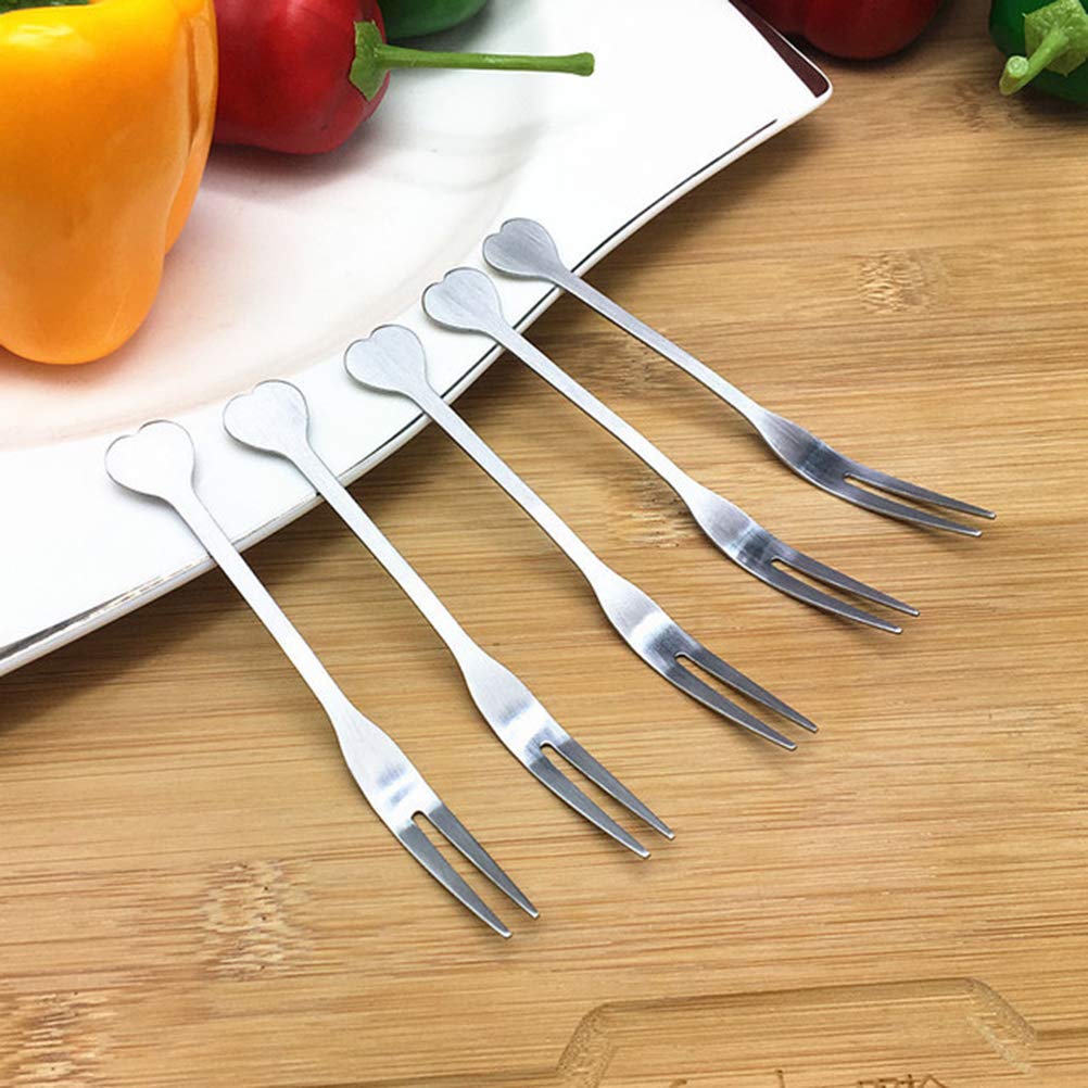 20-Piece Stainless Steel Fruit Forks & Picks Set - Reusable Party Appetizer Skewers for Cheese, Desserts, and Cocktails