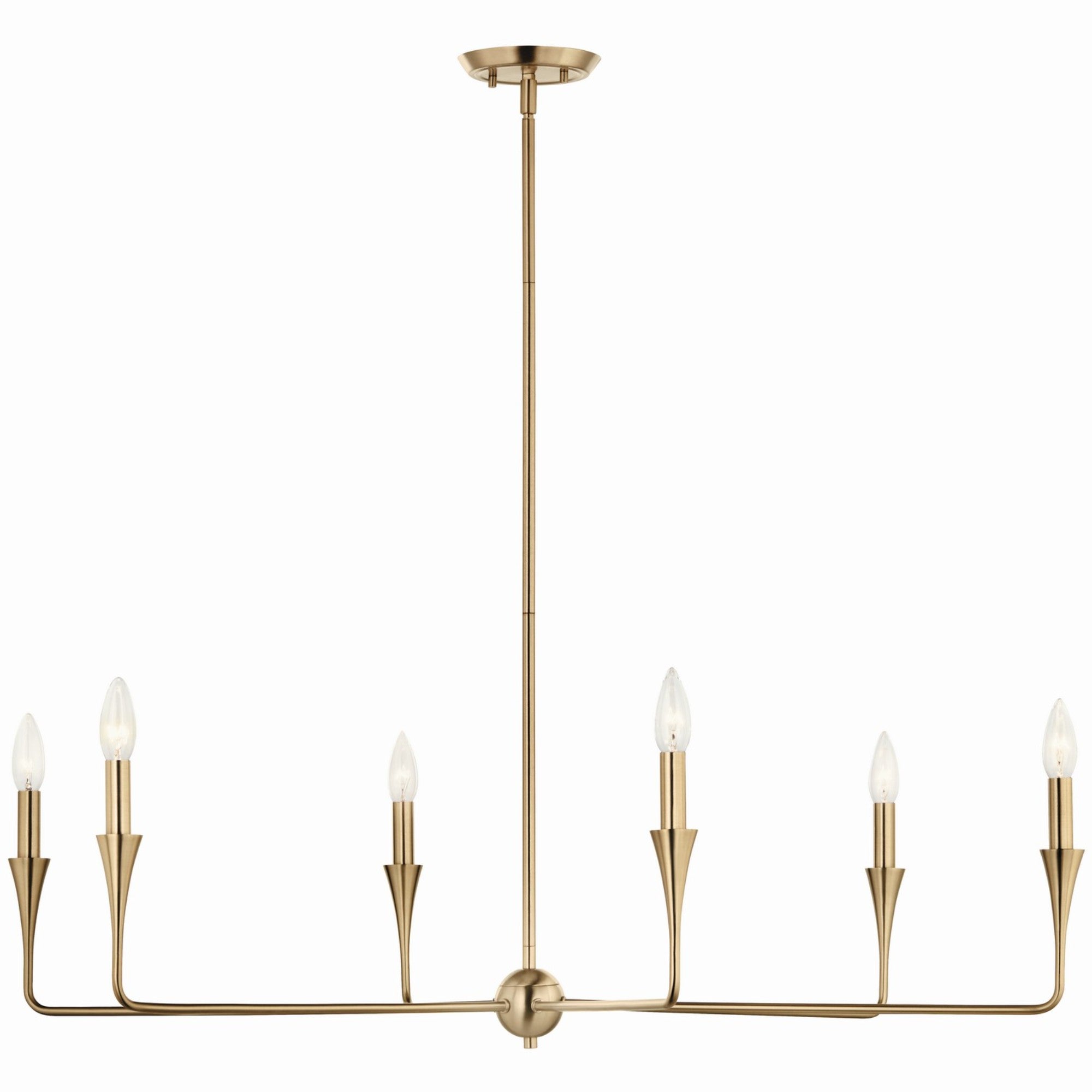 Alvaro 40-Inch 6-Light Chandelier with Champagne Bronze Finish - Elegant Dining Room & Bedroom Lighting Fixture