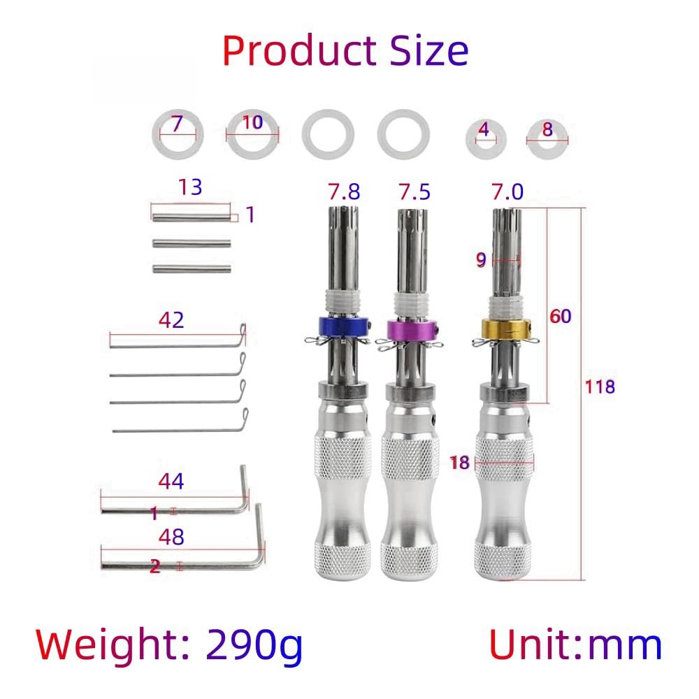 Stainless Steel Pick Washers Tool Set - Tubular Wrenches & Auto Hooks for Seal/O-Ring Removal - Adjustable Hand Tool Kit for Home Repairs, Automotive Maintenance & Plumbing Fixes