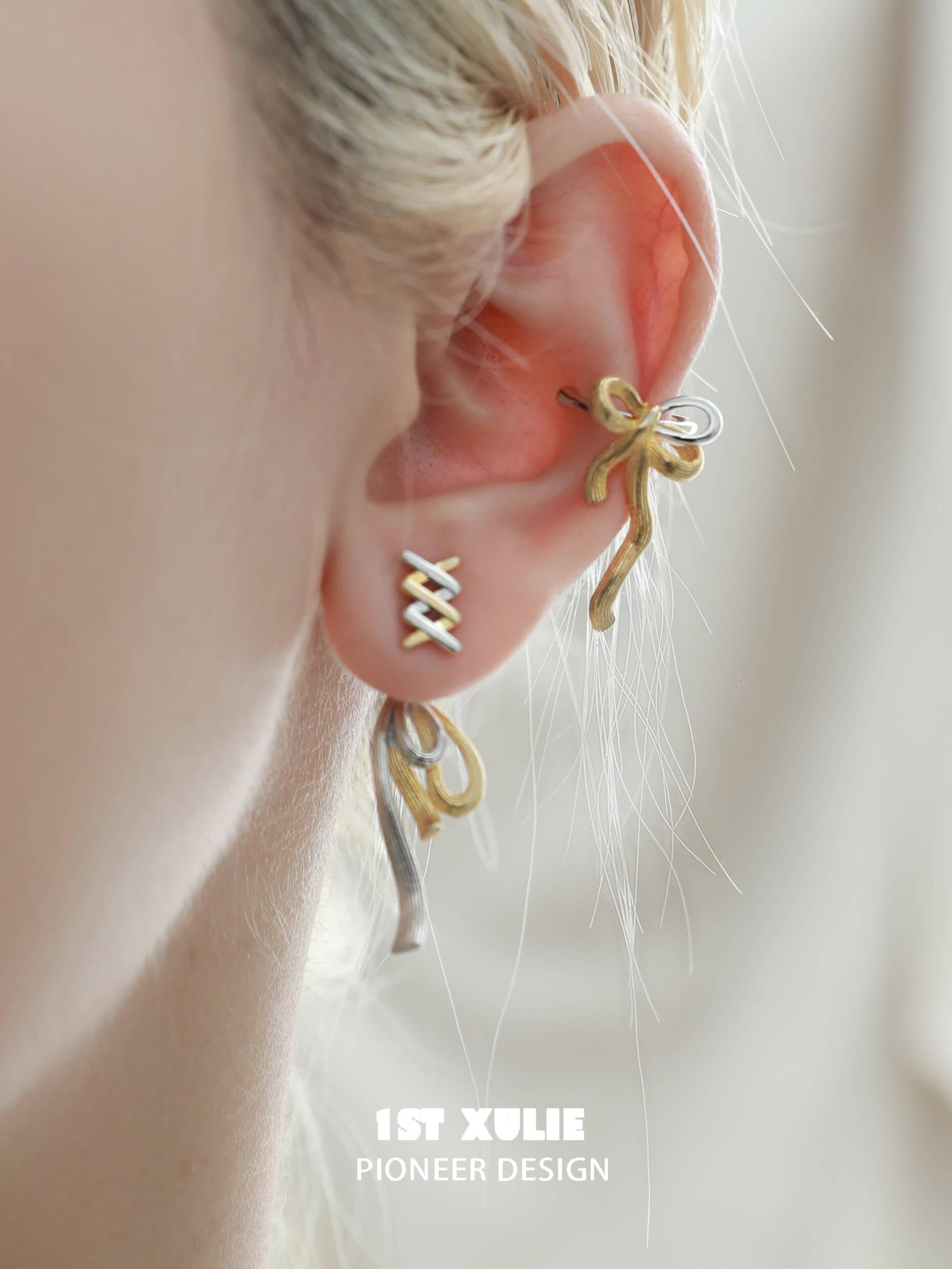 18K Gold Plated Lucky Cat Bow Tie Earrings - Stylish & Elegant Jewelry for Women, Perfect for Parties, Weddings & Everyday Wear