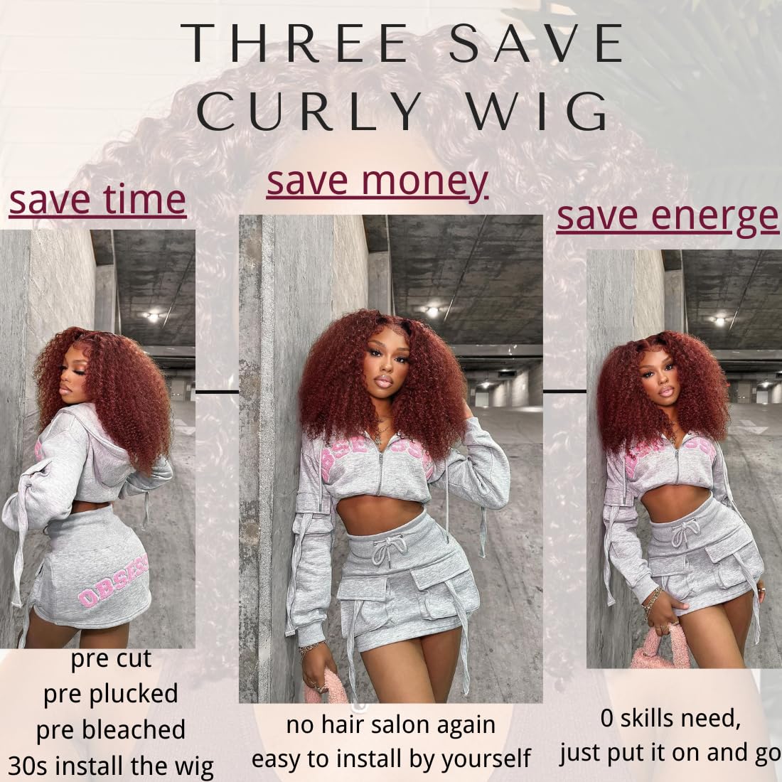 Beauty Forever 10 Inch Curly Glueless Human Hair Wig - 7x5 Bye Bye Knots Wear & Go Bob Wig in Reddish Brown 33B | Pre Plucked HD Lace Short Curly Wig for Women (150% Density) | Perfect for Daily Wear, Parties & Cosplay