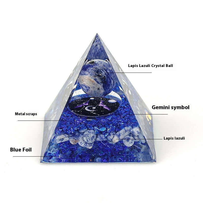 Handmade Zodiac Pyramid Crystal Decor - Feng Shui Home & Office Ornament | Perfect for Meditation, Gift Giving & Spiritual Spaces (A6655)