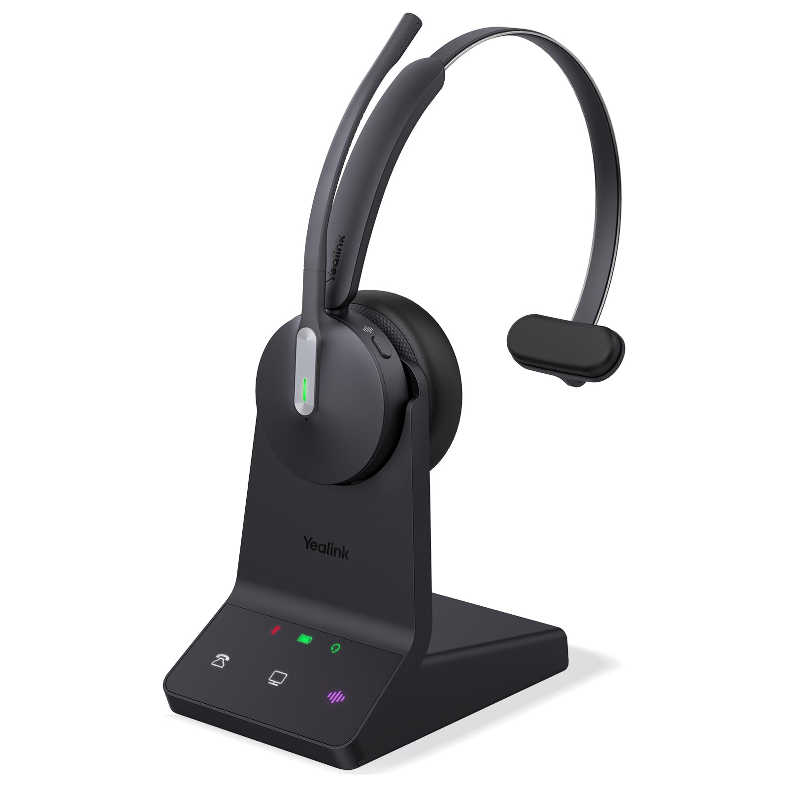 Yealink WH64 Wireless Headset - DECT & Bluetooth Dual-Mode Headphones with 606ft Range | Noise Cancelling 3X Mic, 26H Talk Time | Compatible with Teams, Zoom, Skype, UC | Works with Desk IP Phones, PC & Cell Phones | Perfect for Remote Work, Call Centers & Office Meetings