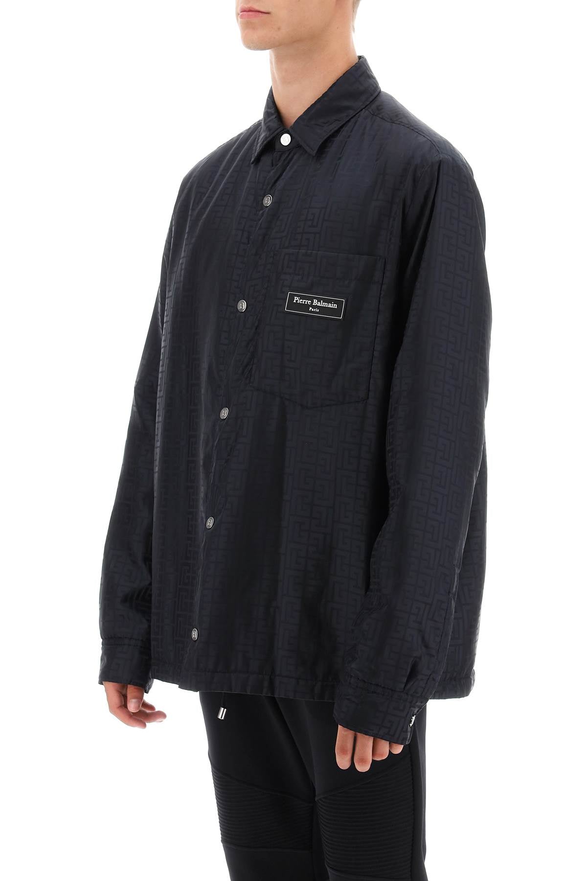 Balmain Monogram Nylon Overshirt for Men - Stylish Luxury Jacket for Casual & Streetwear Outfits | Perfect for Date Nights & Urban Fashion