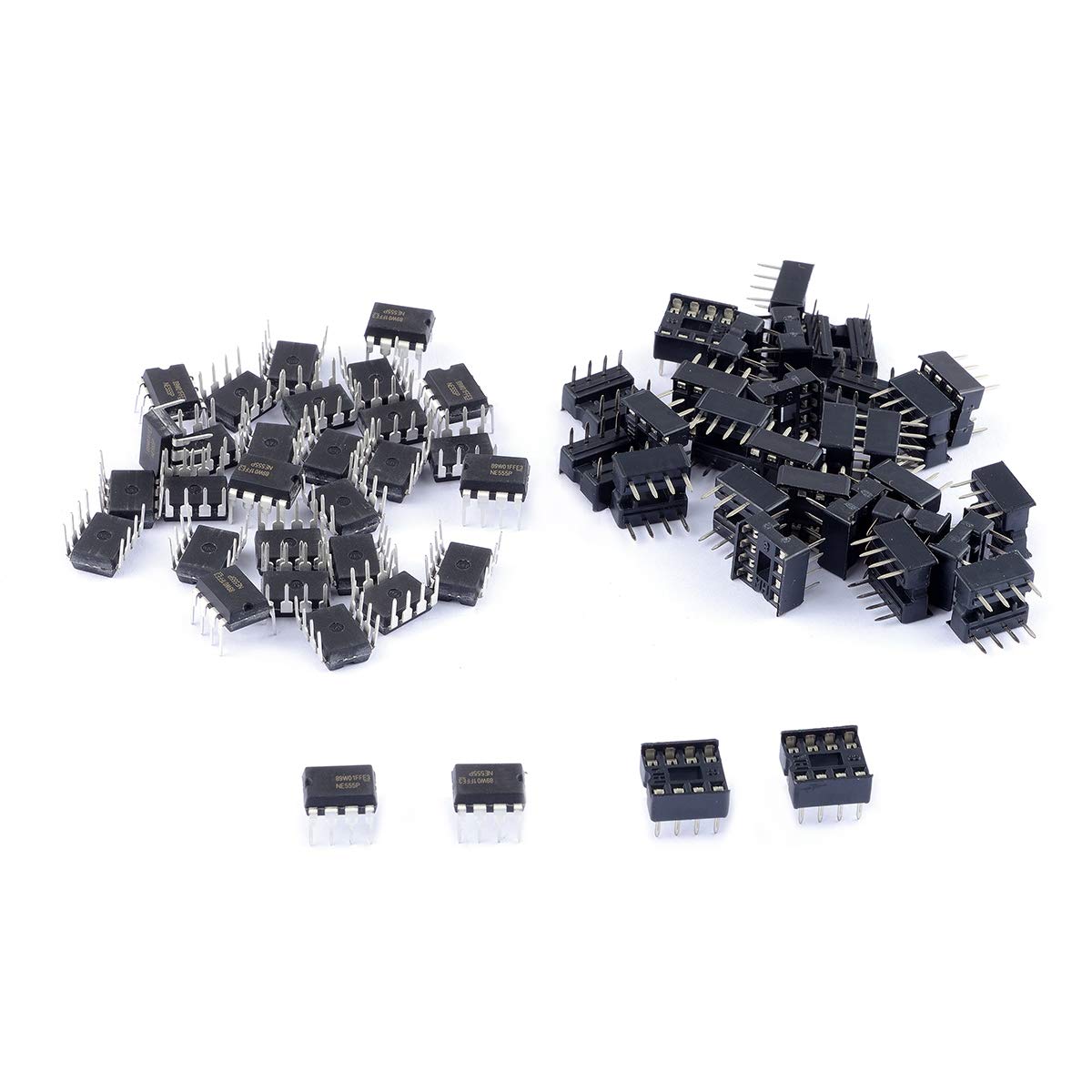 30Pcs NE555P Single Precision Timer IC with Sockets - NE555N Timer Chip, Pulse Generator for DIY Electronics, Arduino Projects & Circuit Prototyping (Pack of 30) CYT1108