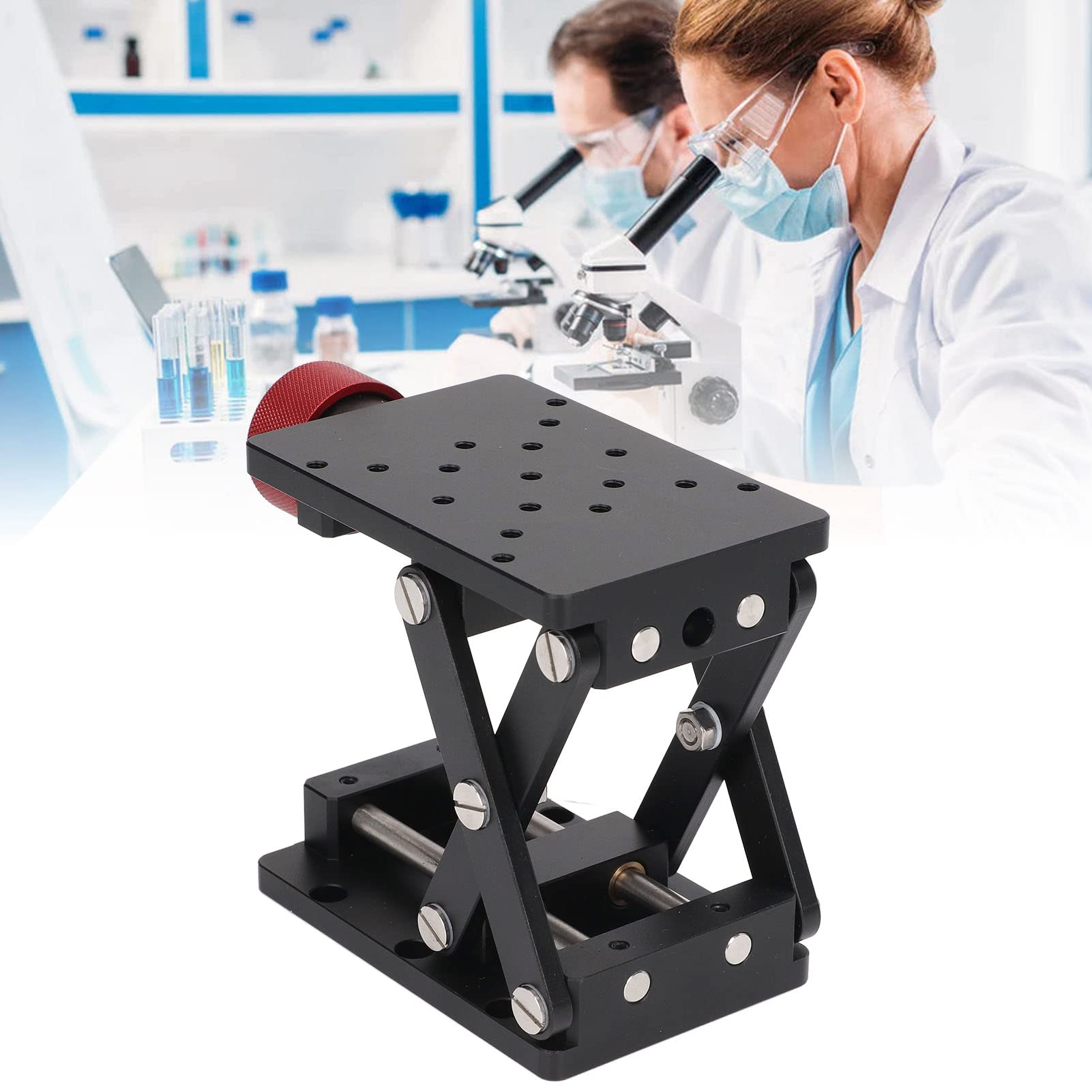 ASIXSIX Lab Manual Adjustable Scissor Jack Stand - 55mm Height Lift, 10kg Load Capacity, Durable Aluminum Alloy - Perfect for Electronics Repair, Watchmaking & Small Machinery Maintenance