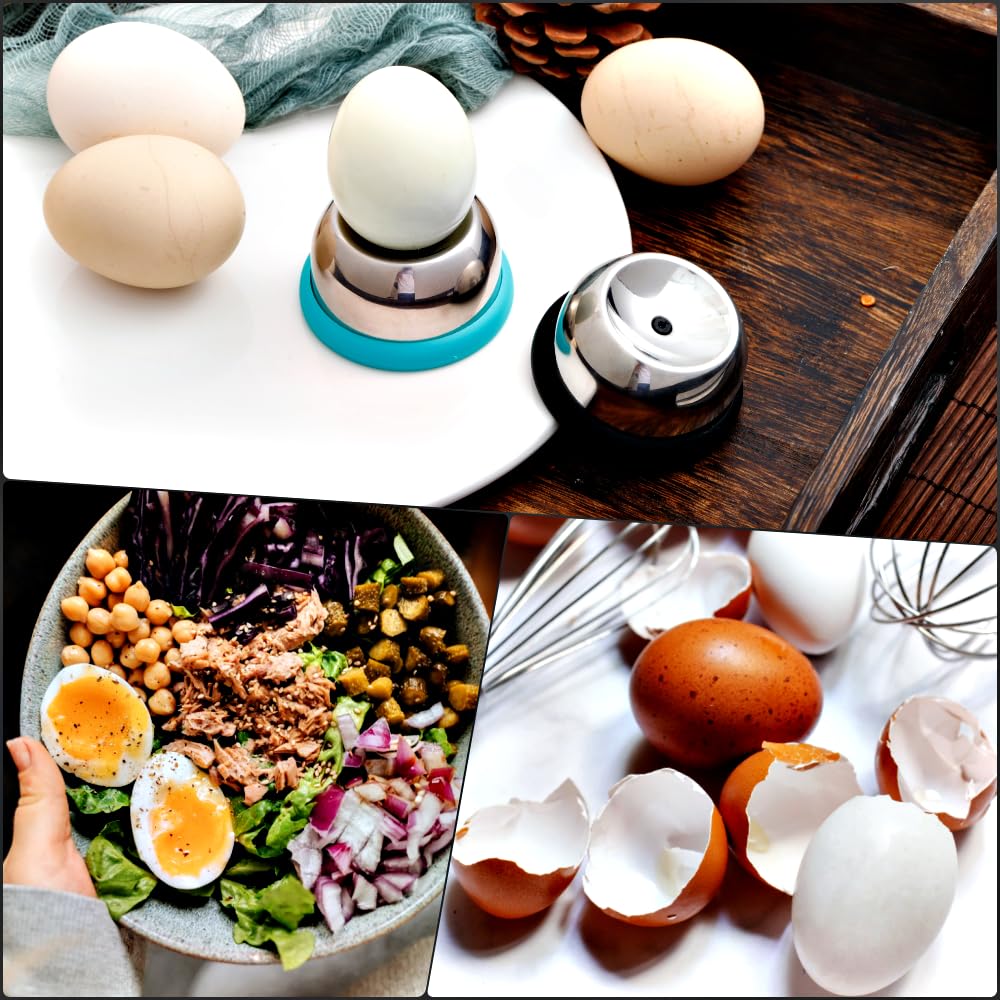 Premium Stainless Steel Egg Piercer for Perfect Hard Boiled Eggs - Retractable Pin Egg Hole Puncher & Shell Peeler Tool - Ideal for Cooking, Baking, and Meal Prep