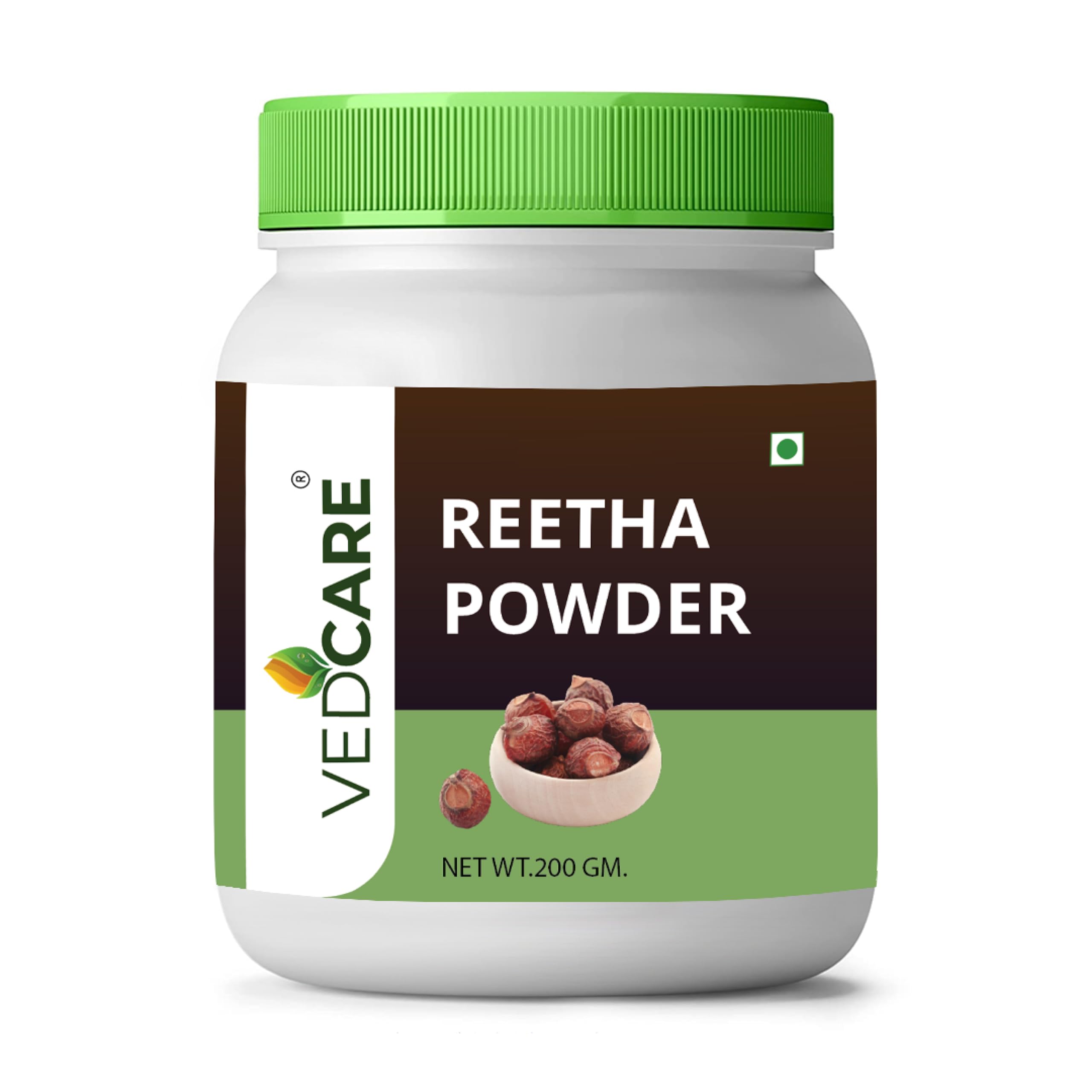 Vedcare 100% Pure & Natural Aritha/Reetha (Sapindus Trifoliatus) Powder for Face, Skin & Hair Care - 200gm | Organic Soapnut Powder for Cleansing, Shampoo & Skincare Routine