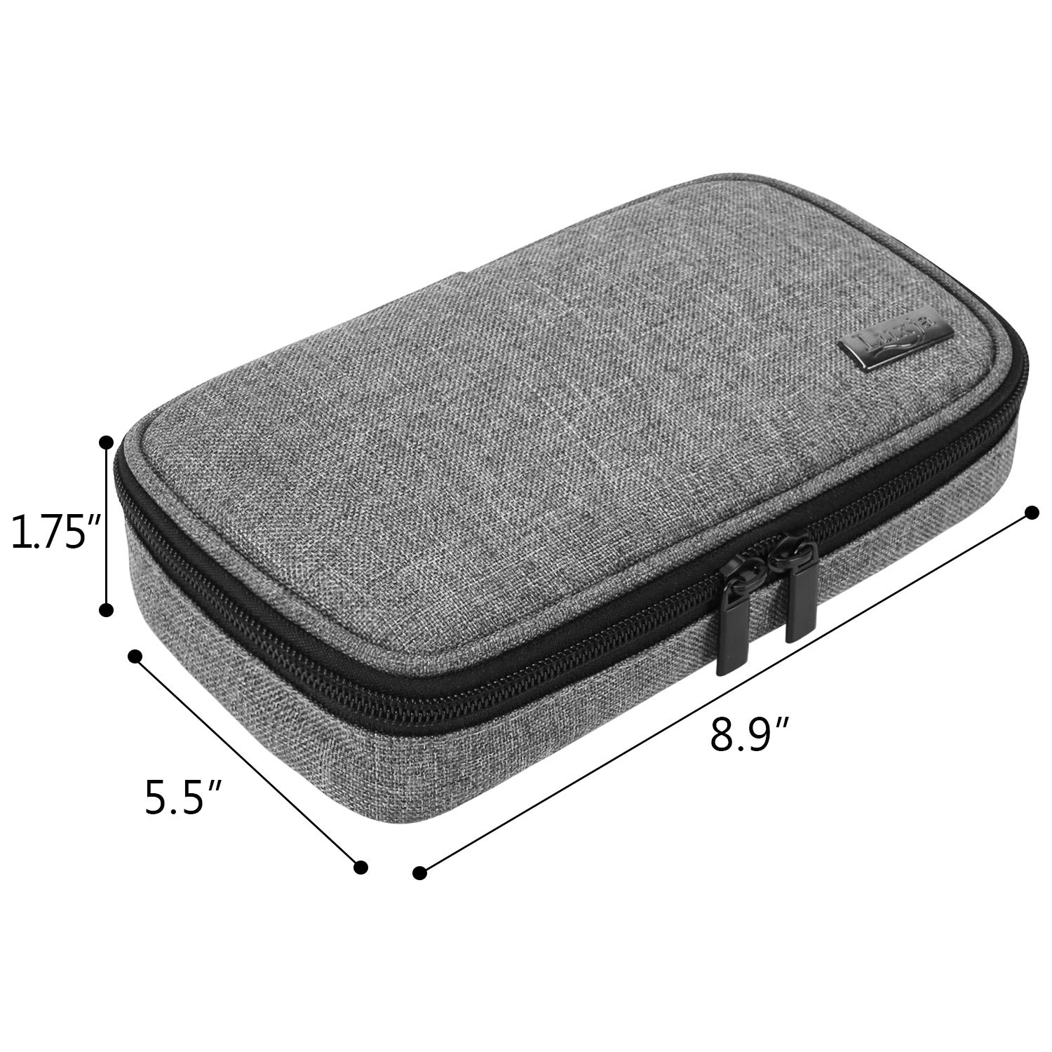 LUXJA Diabetic Travel Case for Glucose Meter & Supplies - Compact Storage Organizer for Insulin, Test Strips, Lancets | Perfect for Travel, Work & Daily Use (Gray)