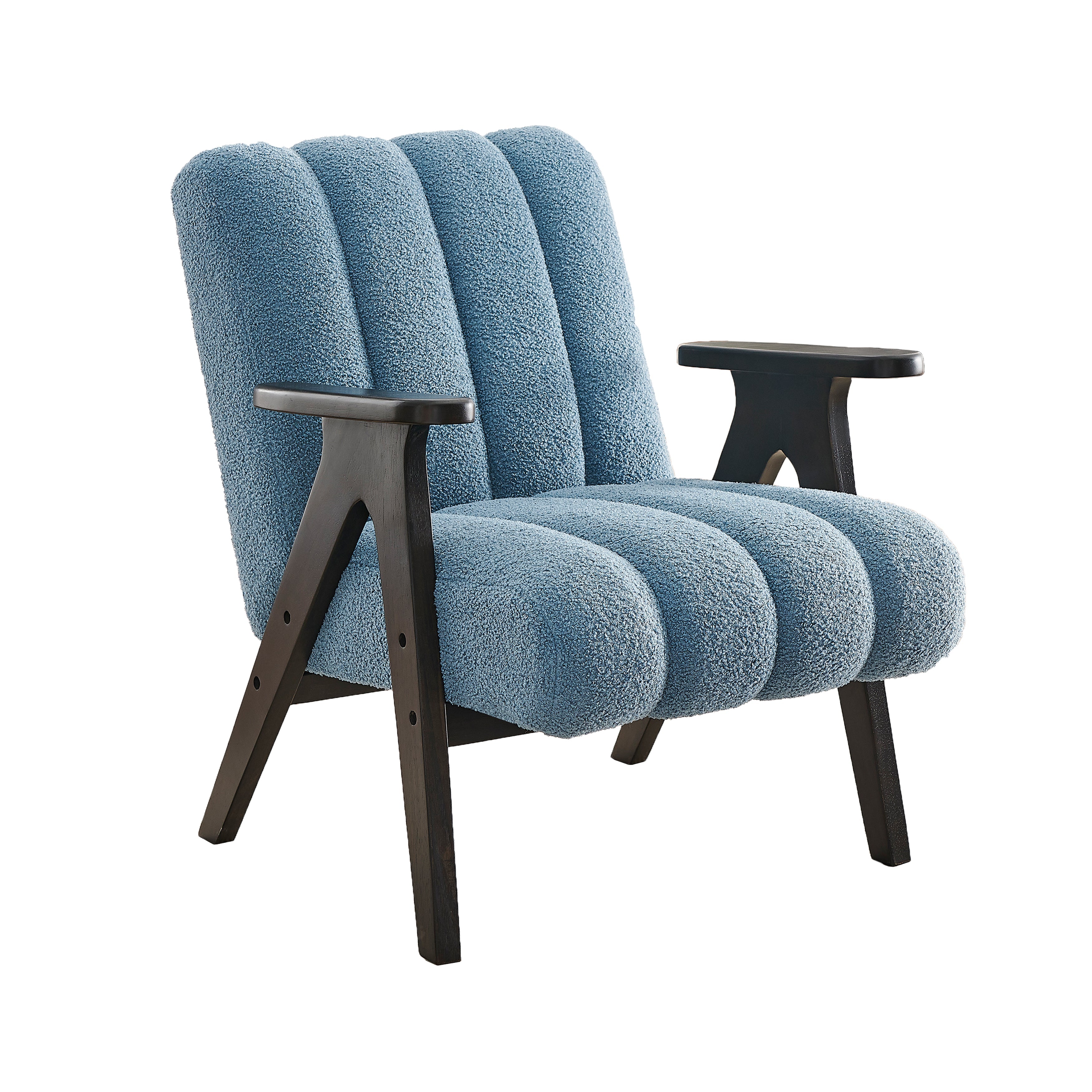 Roundhill Furniture Rella Modern Accent Chair with Espresso Wood Frame - Stylish Living Room Seating for Home Office, Lounge & Bedroom Decor