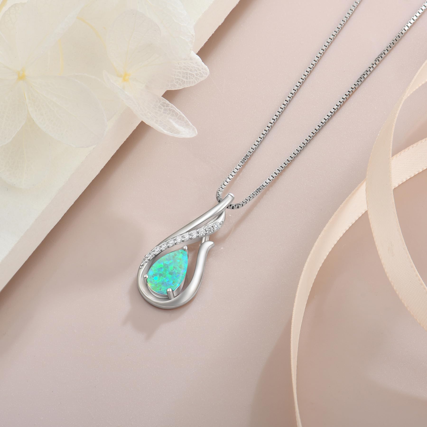 925 Sterling Silver Infinity Necklace for Women - Teardrop Pendant with Birthstone, Elegant Jewelry Gift for Anniversary, Birthday & Valentine's Day | Perfect for Everyday Wear & Special Occasions