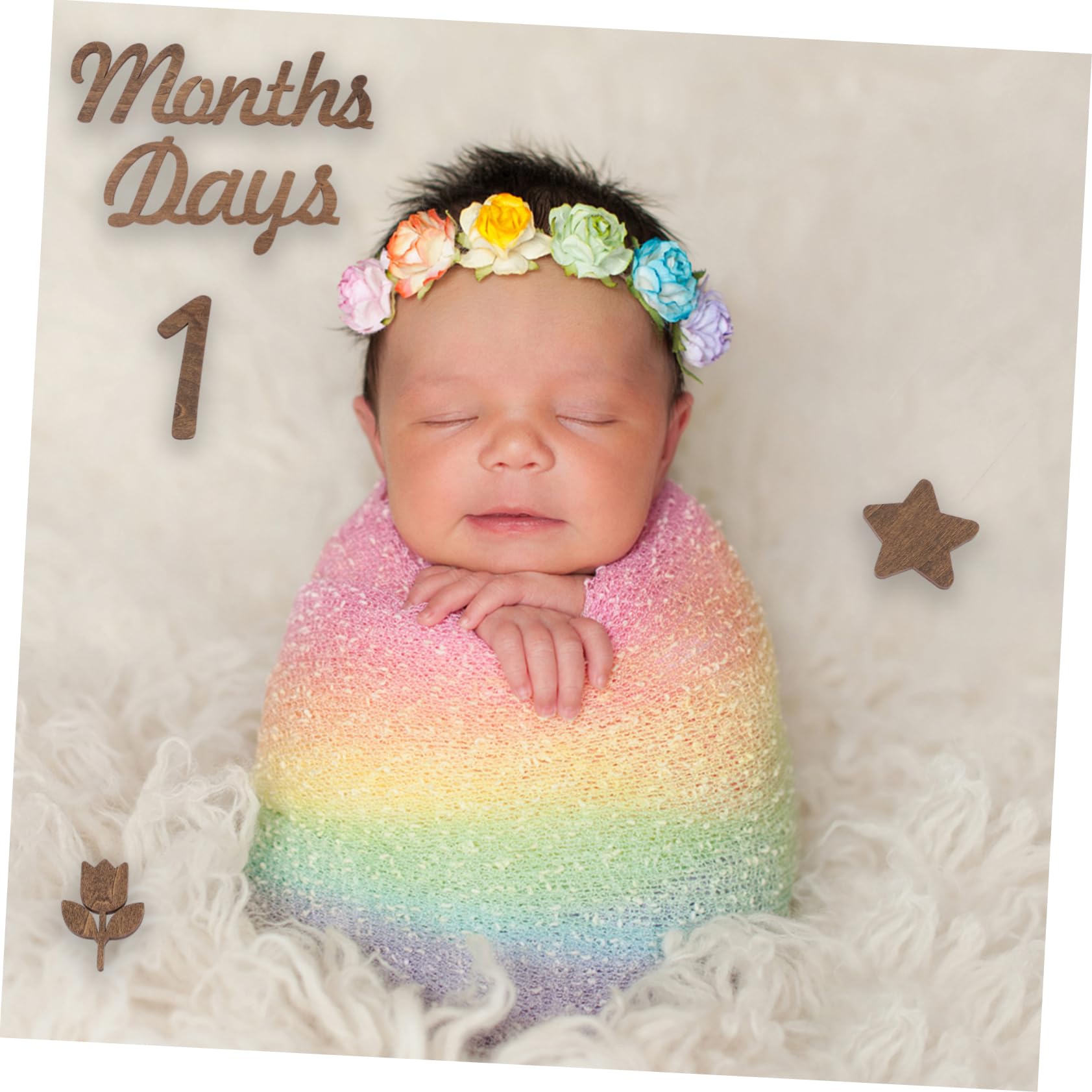 VICASKY 5 Sets Elegant Wooden Baby Milestone Cards - Newborn Photo Props, Baby Shower Decorations & First Birthday Party Signs - Perfect for Monthly Growth Photos, Nursery Decor and Gender Reveal Parties