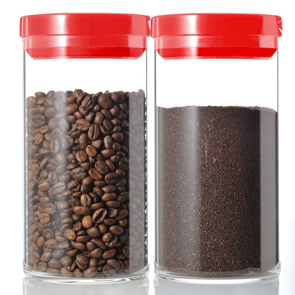 Hario Coffee Bean Storage Container - Airtight Red Canister for Fresh Coffee Beans | Perfect for Kitchen, Pantry & Coffee Station Organization