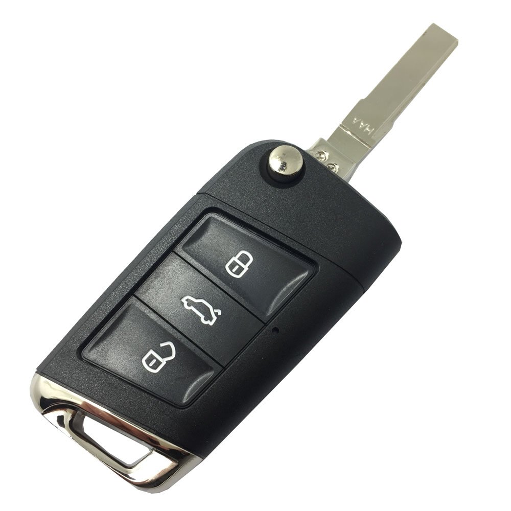 3 Button Folding Flip Key Fob Cover Replacement for VW Jetta Passat - Keyless Entry Remote Case Shell - Perfect for Car Key Protection & Easy Access