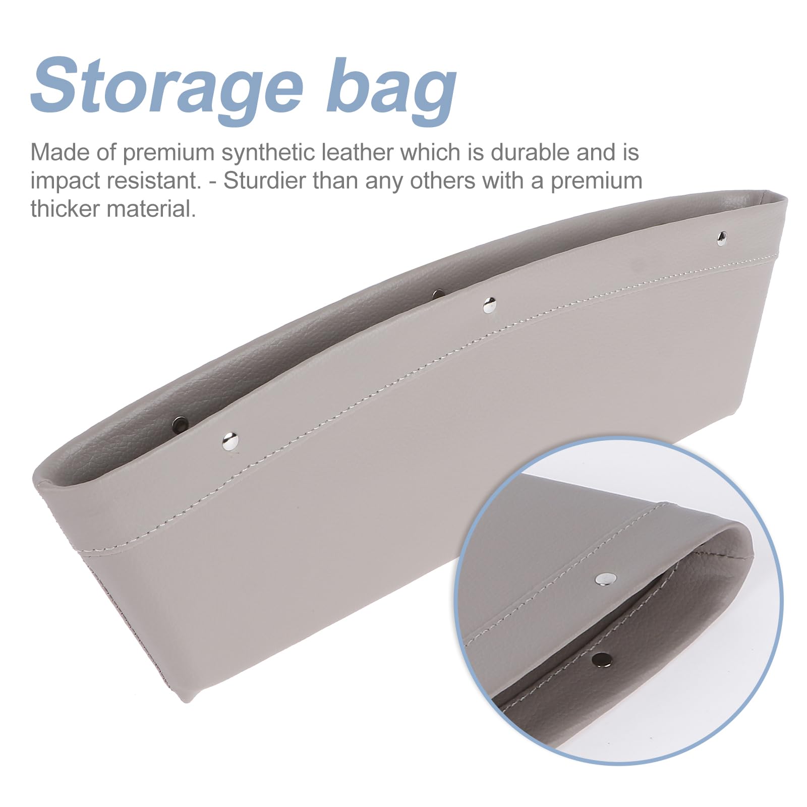 Car Seat Gap Organizer - Car Side Storage Pocket for Phone, Keys & Accessories | Drop Catcher & Space Saver | Perfect for Sedans, SUVs & Trucks (Grey)