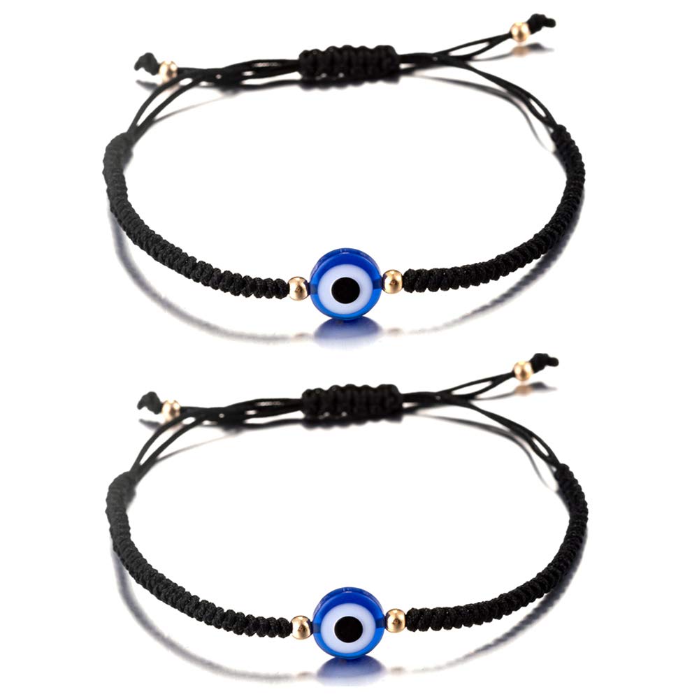Evil Eye Hamsa Hand Bracelet for Women Men - Adjustable Red Black Thread Protection Bracelet for Couples, Family & Friends - Minimalist Amulet Jewelry Gift for Teens & Adults - Perfect for Daily Wear, Spiritual Protection & Good Luck