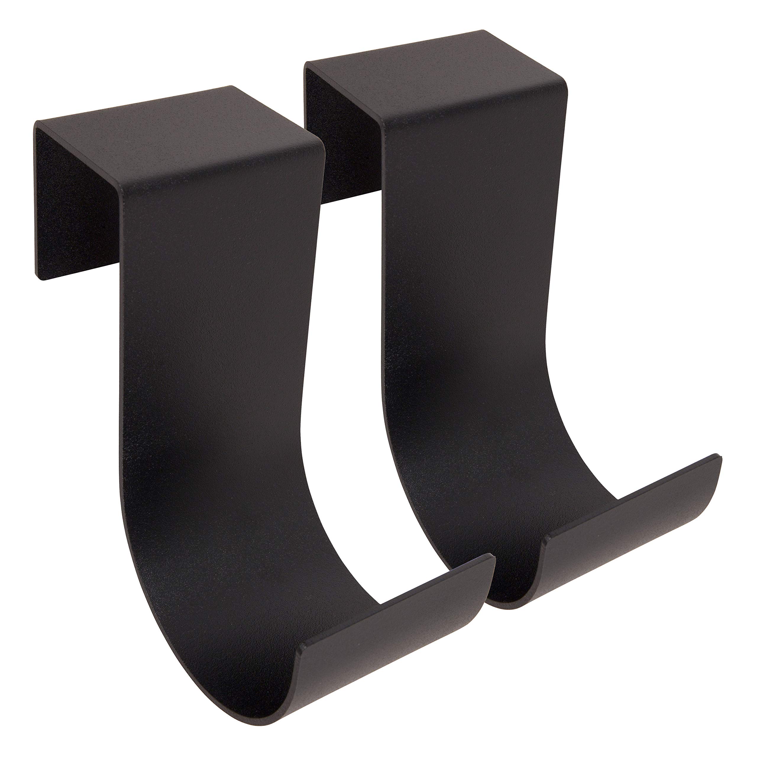 2-06-BLK Slip-on Fence Hooks - Heavy Duty Black Fence Clips for Wire Mesh, Chain Link & Garden Fencing - Easy Installation, No Tools Needed (Pair) - Perfect for DIY Fence Repair, Pet Enclosures & Backyard Projects